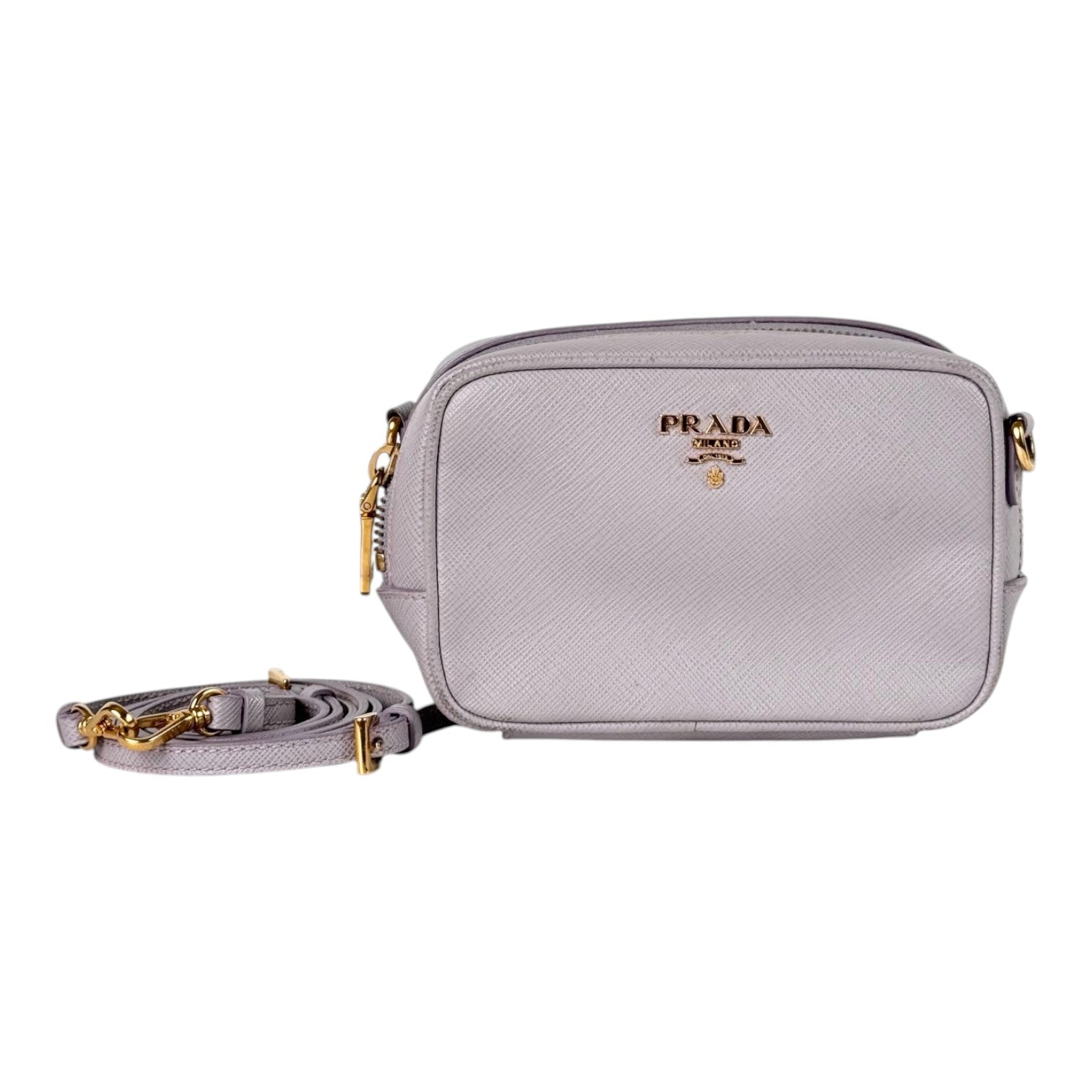 Prada Prada Lilac Mini Saffiano Crossbody Camera Bag