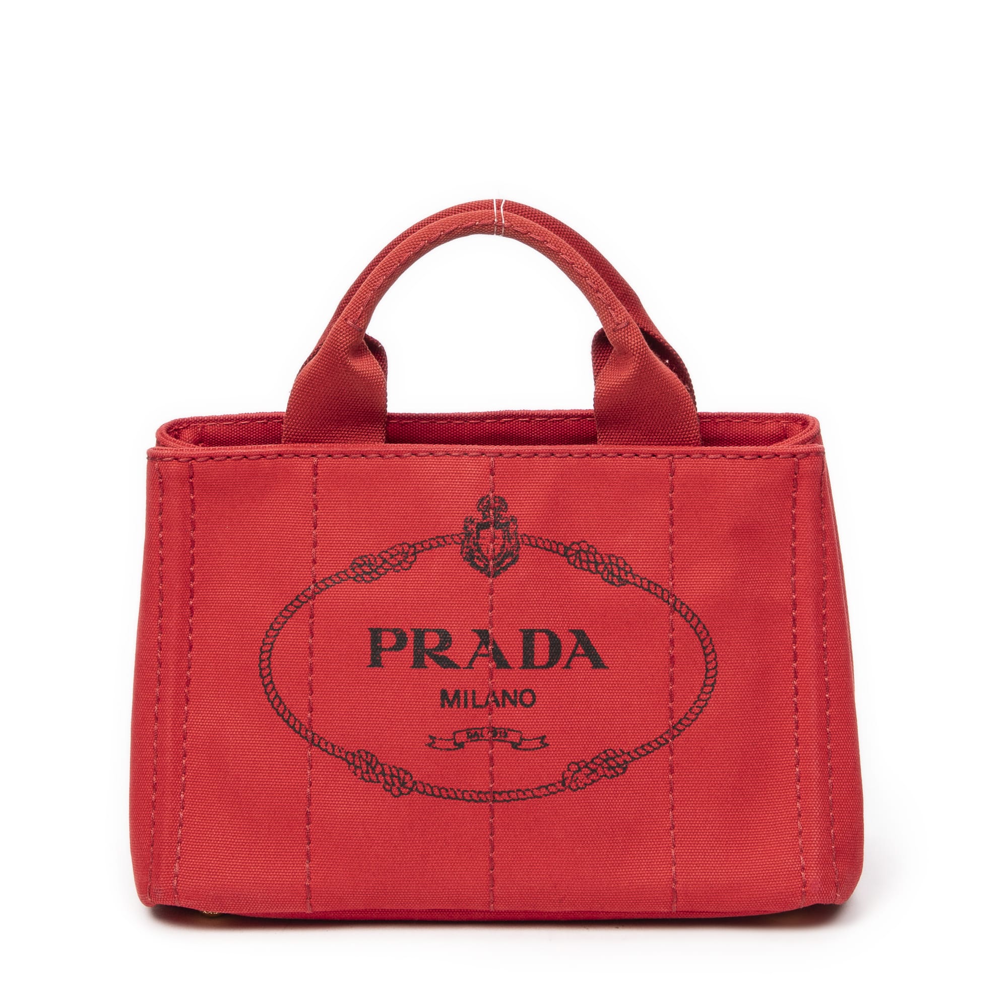 Prada Prada Red Canvas Small Canapa Tote ABB8875