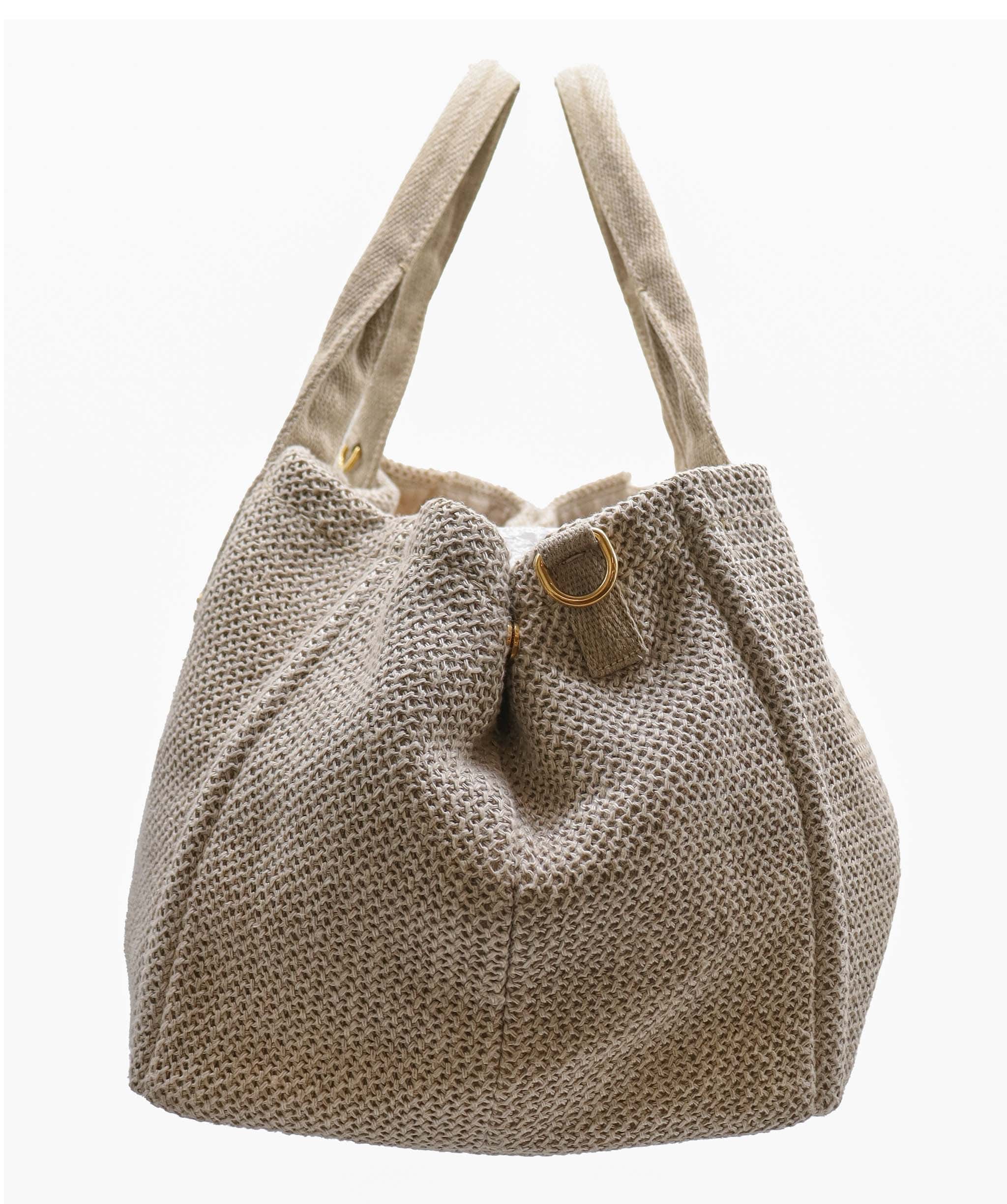 Prada Prada 2Way Tote Bag Canapa Beige  DXBS6073