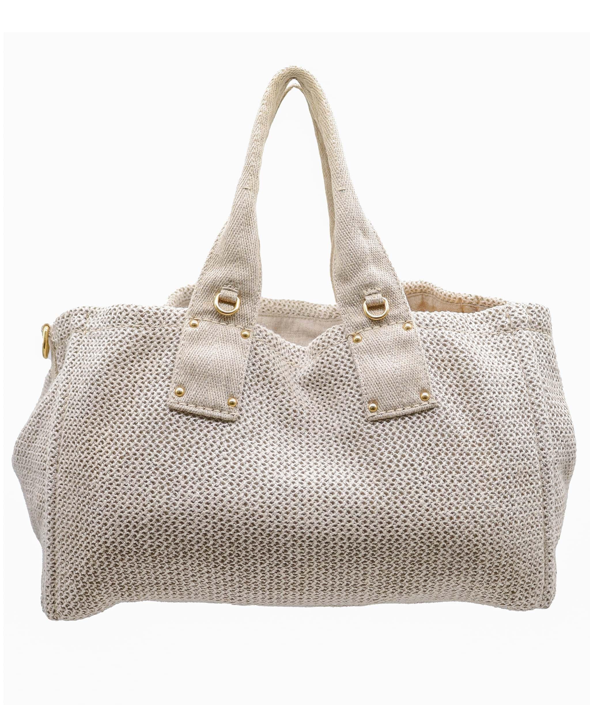 Prada Prada 2Way Tote Bag Canapa Beige  DXBS6073