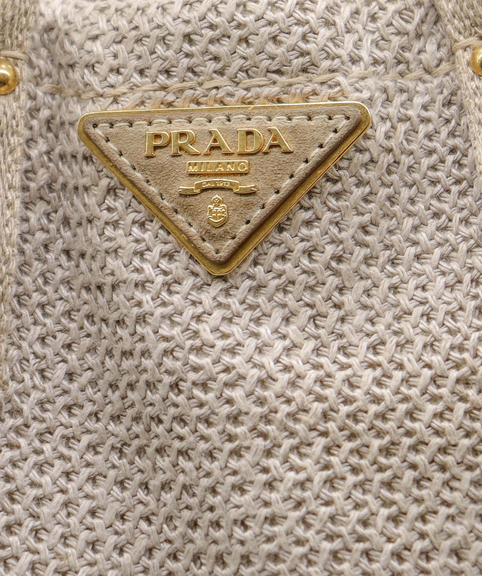 Prada Prada 2Way Tote Bag Canapa Beige  DXBS6073