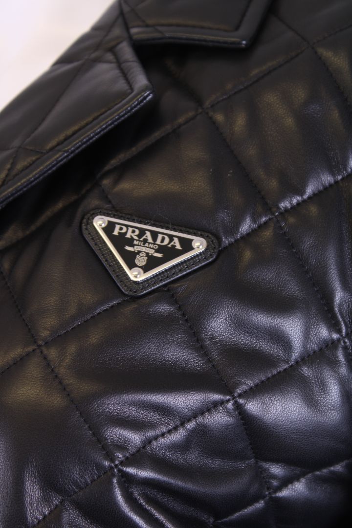Prada Prada Nappa Leather Quilted Jacket Black S