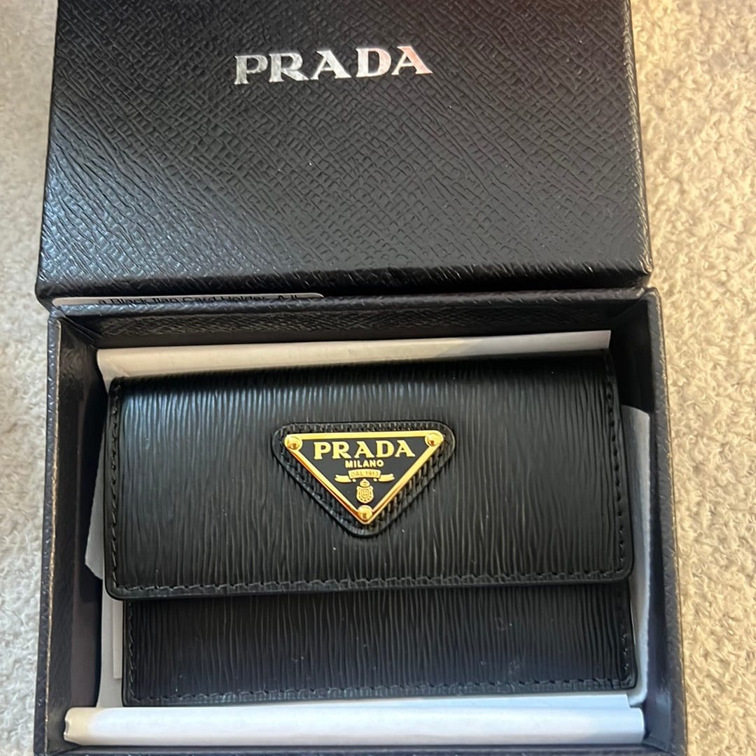 Prada Prada Black flap Card Holder  AJL0134