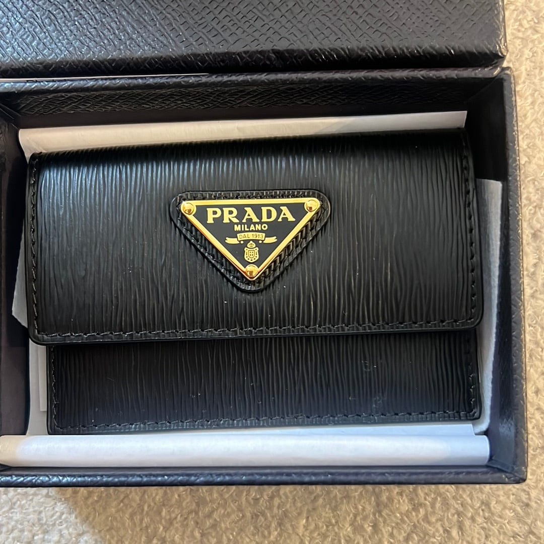 Prada Prada Black flap Card Holder  AJL0134