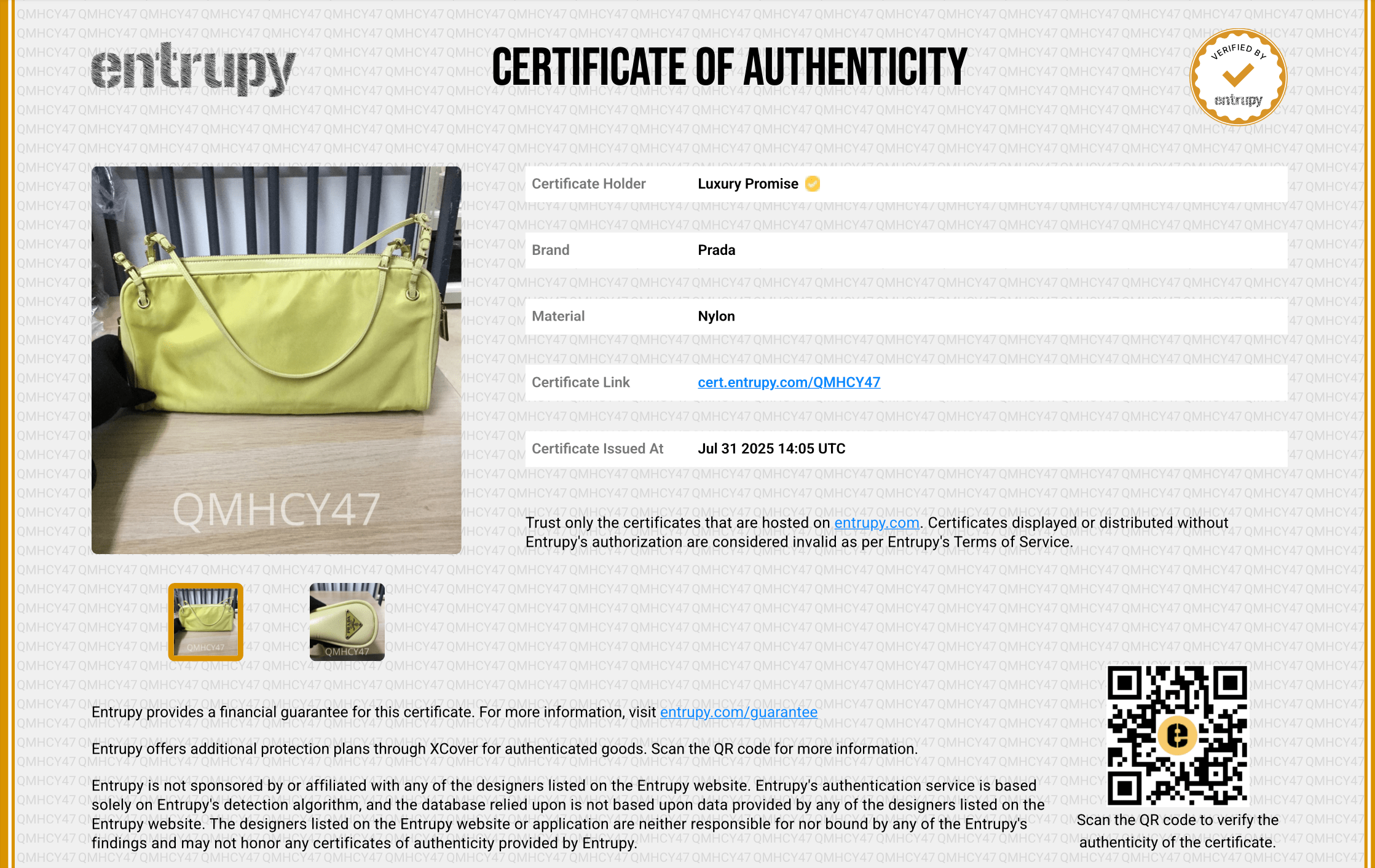 Prada Prada Nylon Shoulder Bag Line Green - DXBS1923