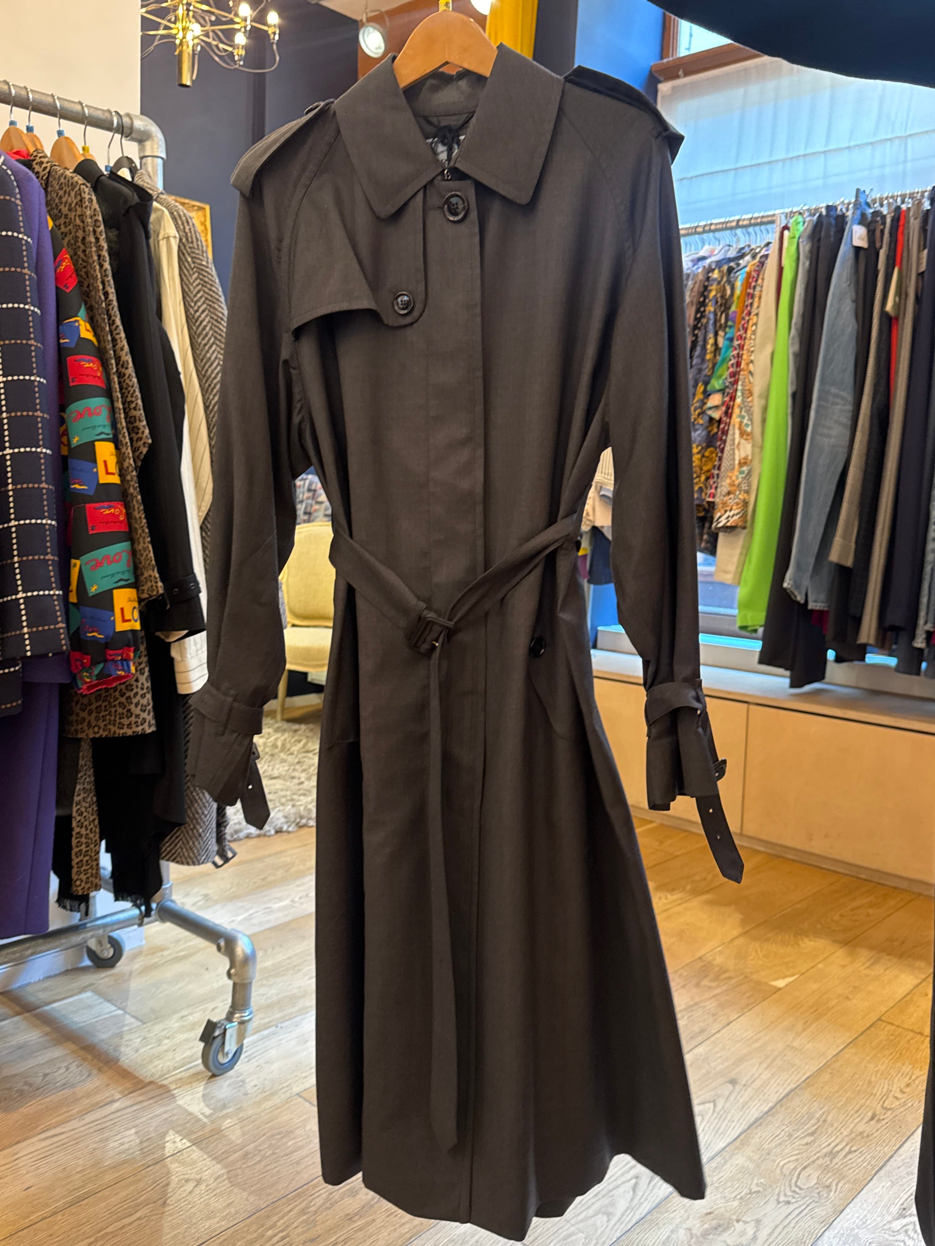Prada GREY WOOL TRENCH COAT AGC3338