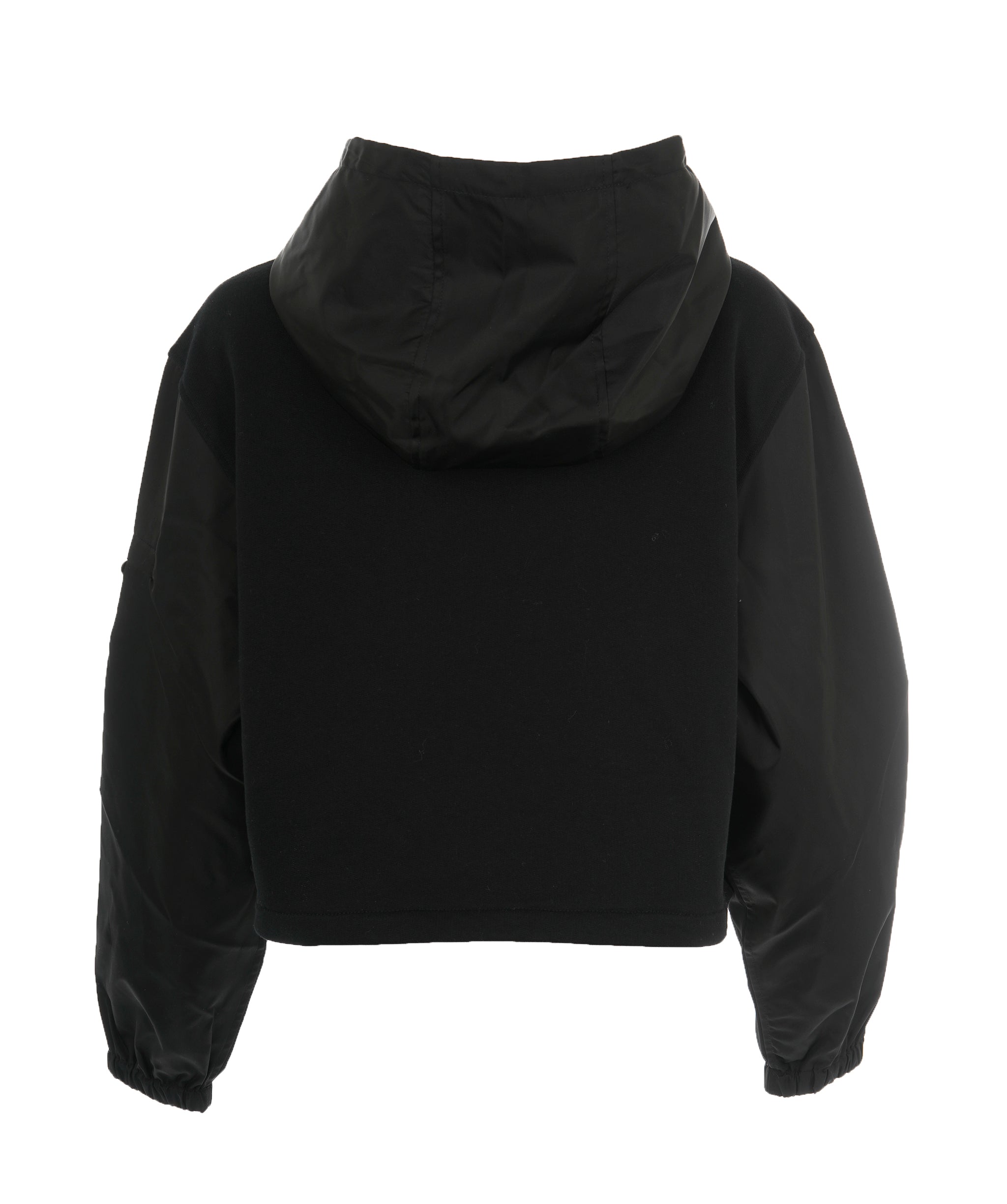 Prada Prada black cotton & nylon hoodie with triangle logo AJL0211