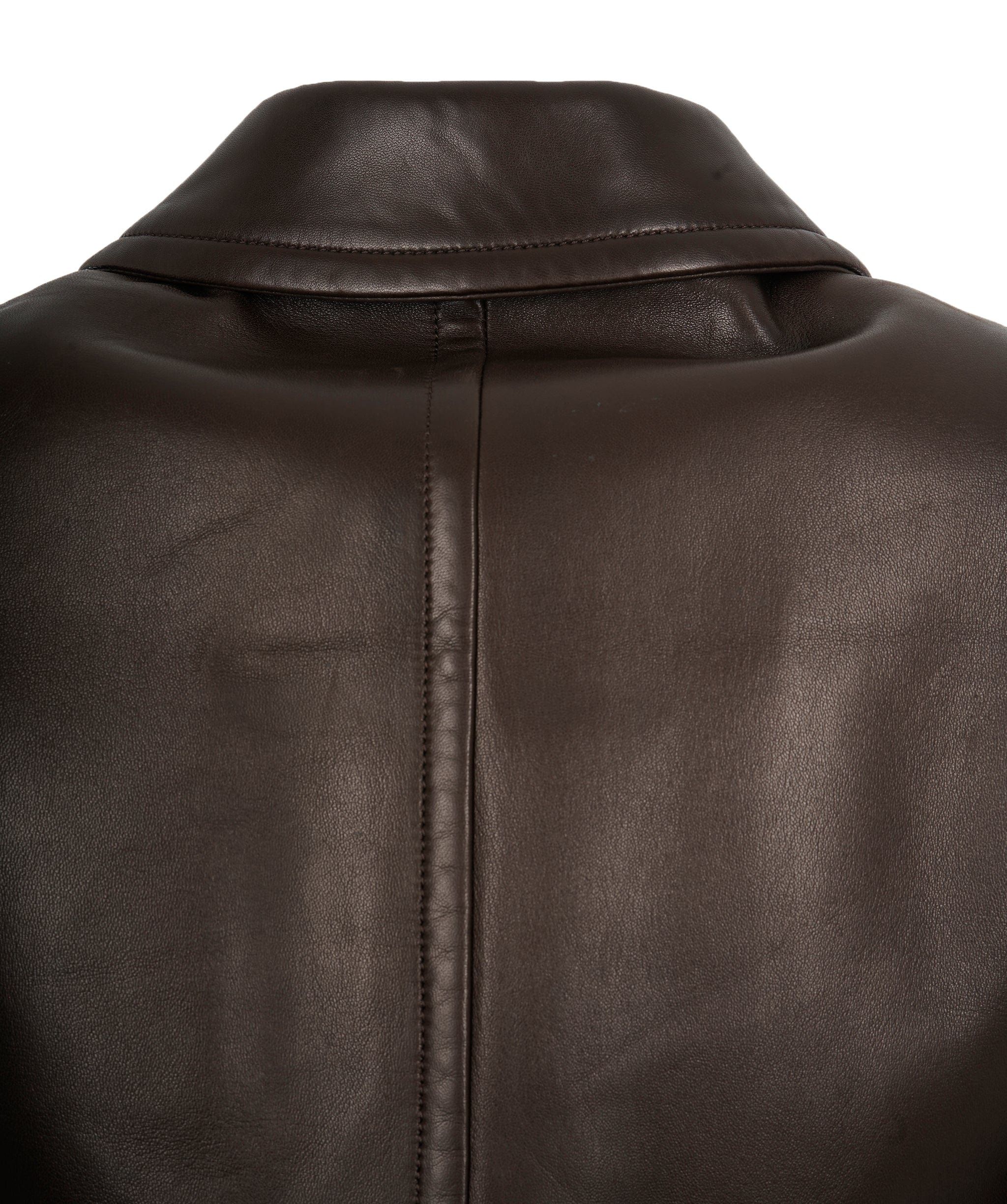 Prada Prada Brown Leather Double breasted Jacket  ALL0548