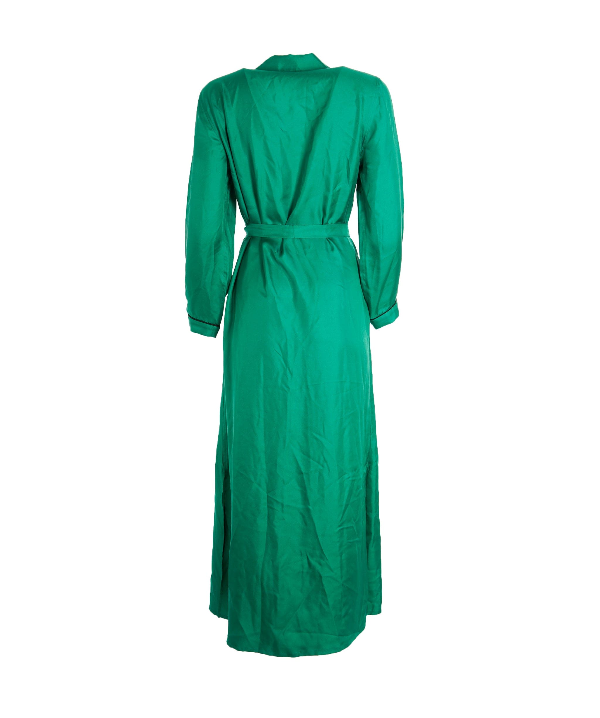 Prada Prada Dark Green Silk Belted Dress  ALC2229