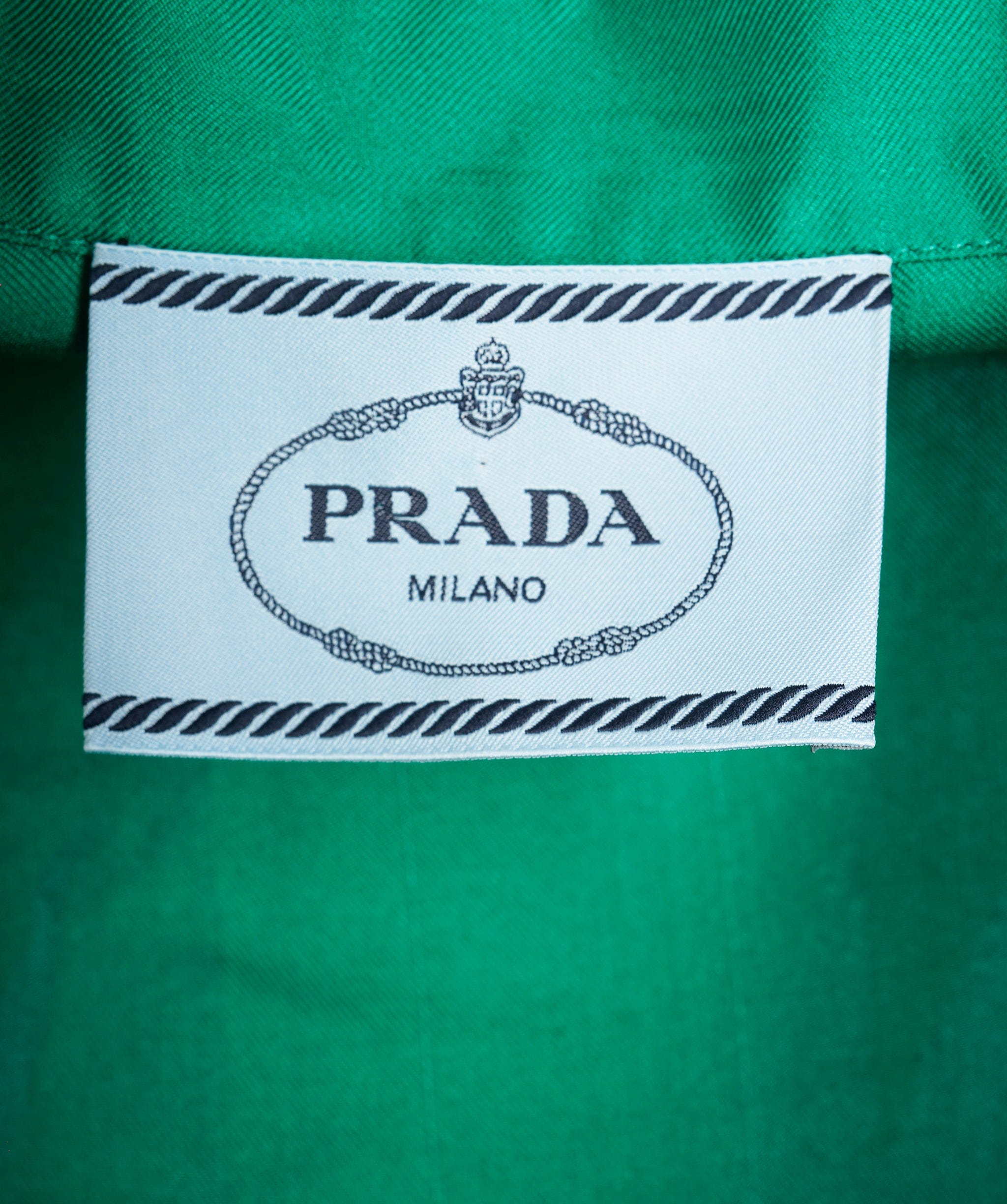 Prada Prada Dark Green Silk Belted Dress  ALC2229