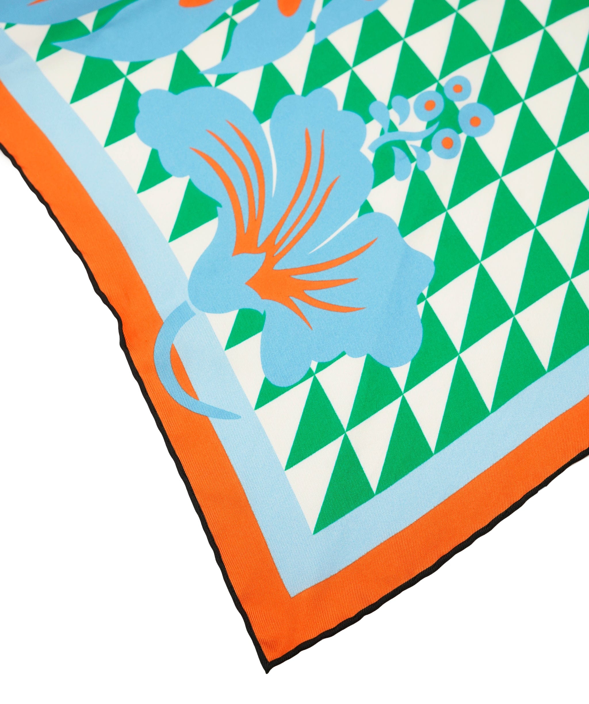 Prada Prada Green Silk Checked Scarf  ALL1085