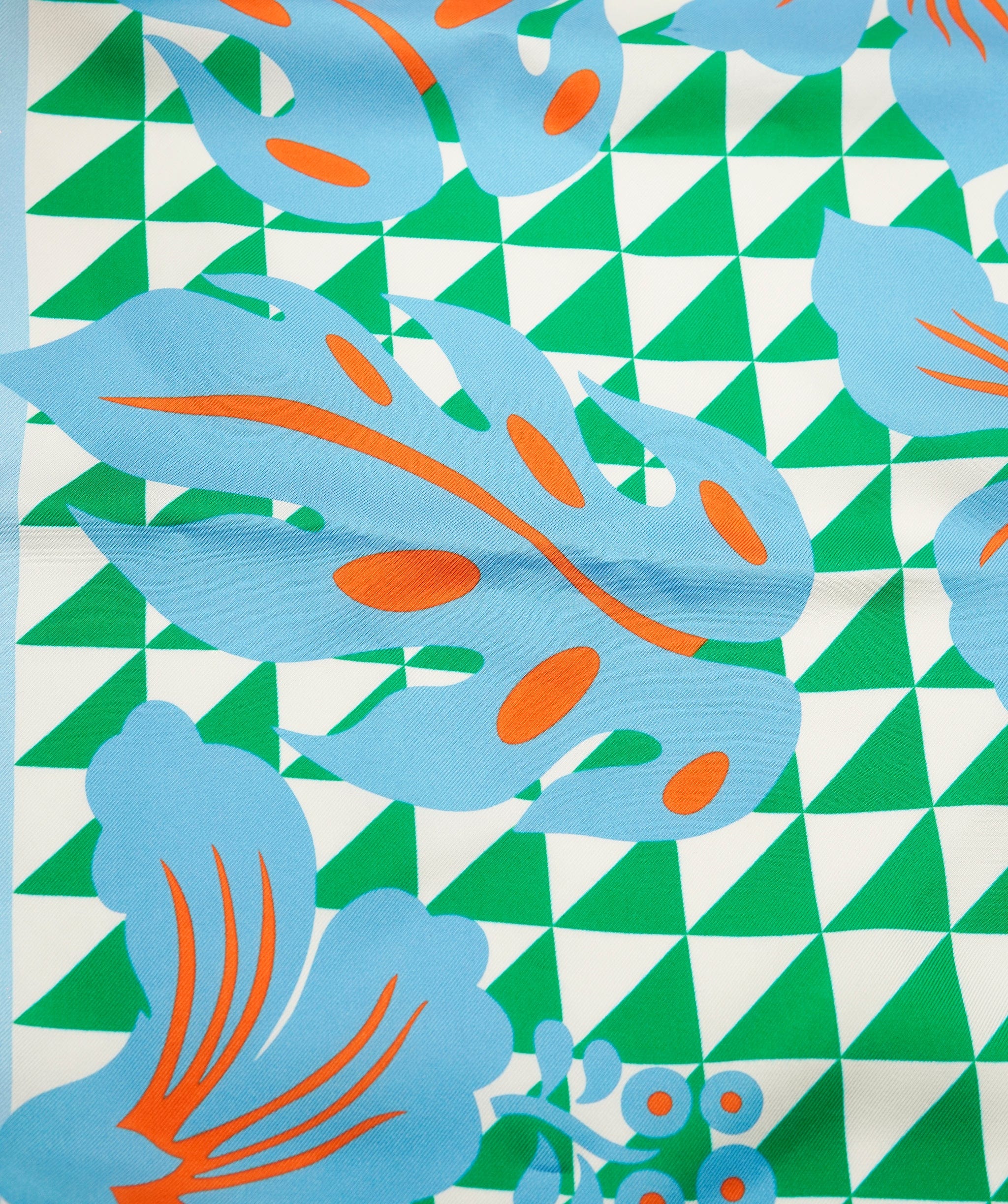 Prada Prada Green Silk Checked Scarf  ALL1085