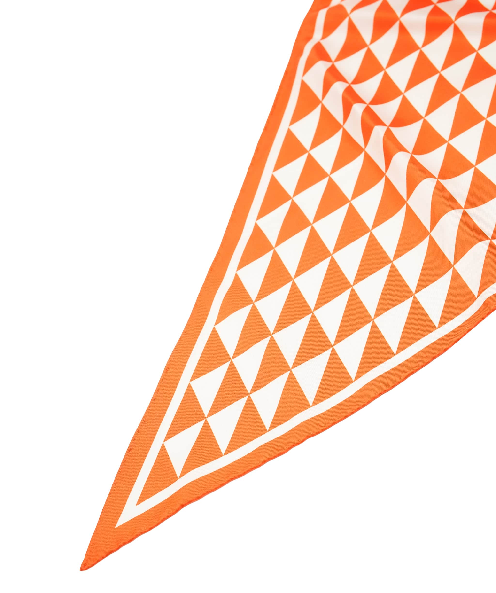 Prada Prada Orange Silk Checked Scarf  ALL1087