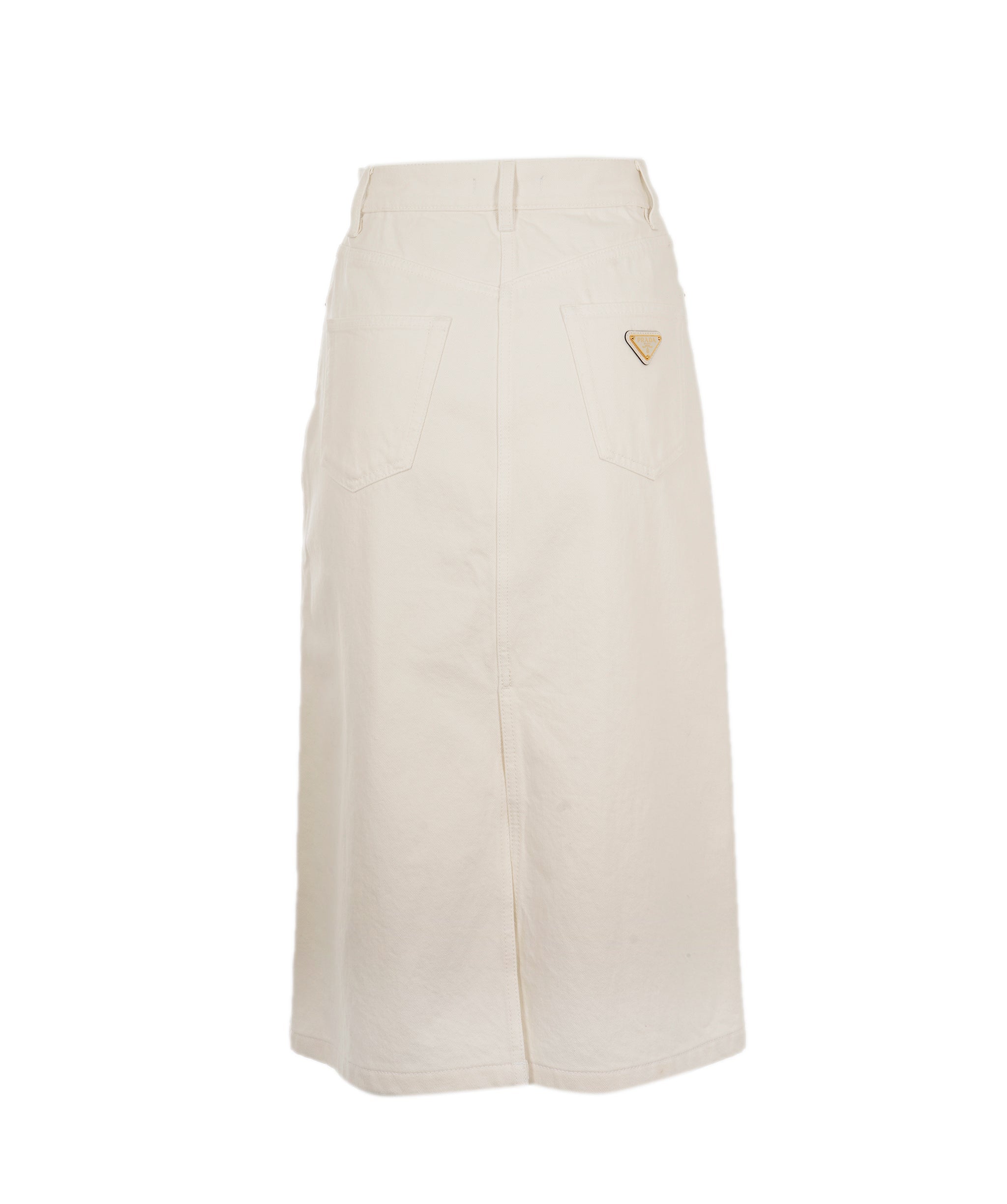 Prada Prada White Denim Logo Skirt  ALC2315