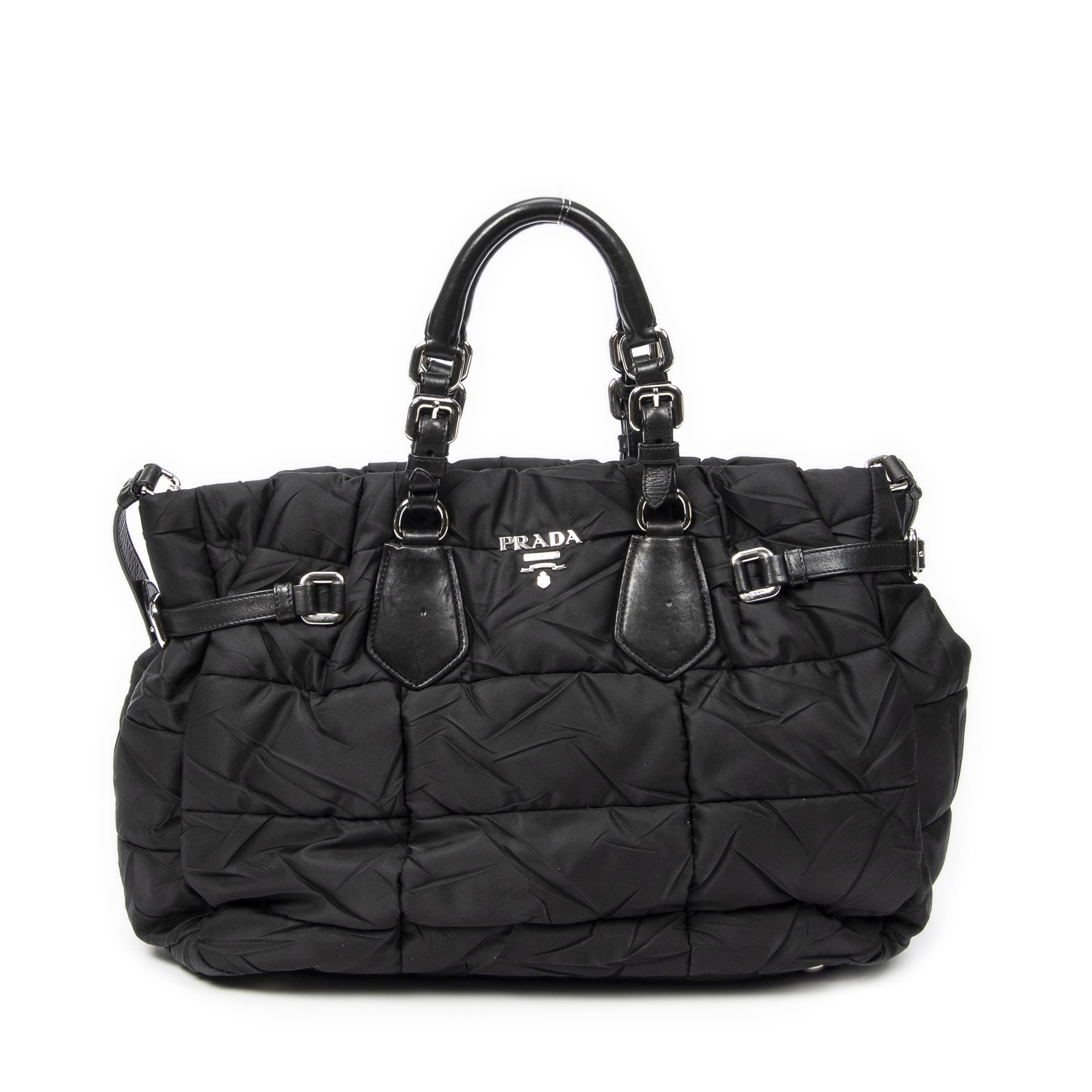 Prada Prada Black Canvas Convertible Shopper Tote ABC0857