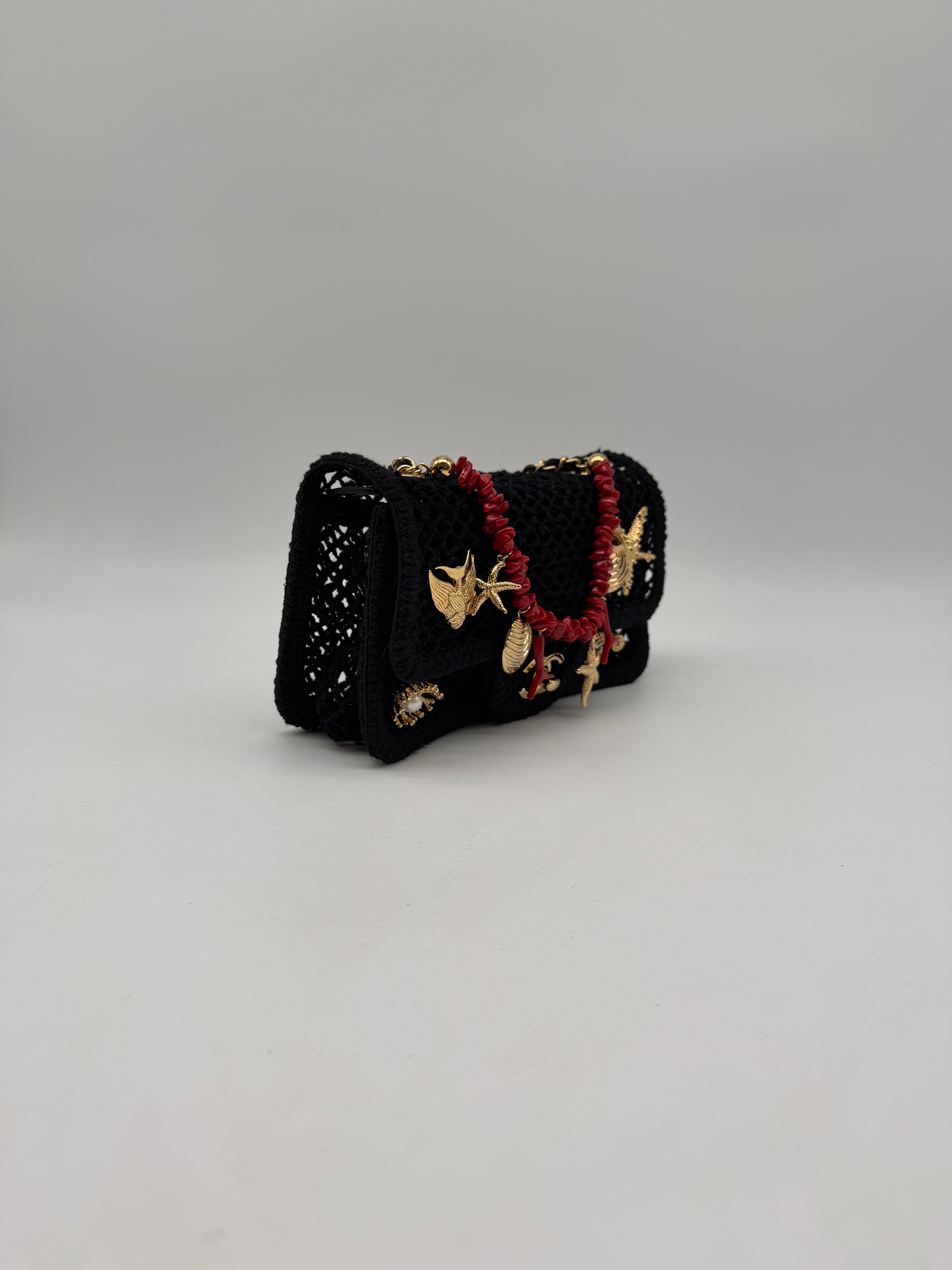 Prime Concierge Chanel Coco Beach 2026 Mini Flapbag Black Mesh & Gold Tone Metal