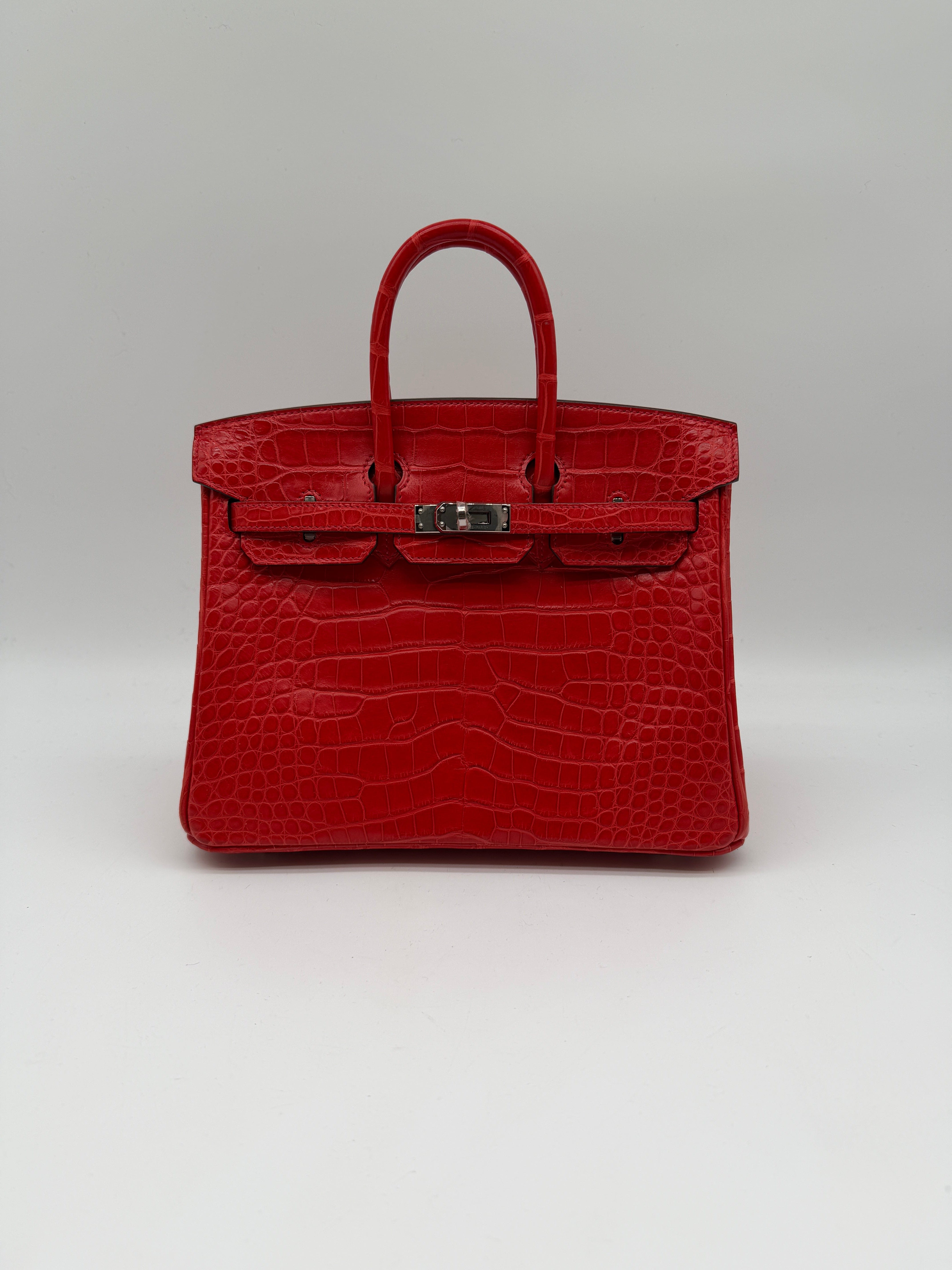 Prime Concierge Hermès Birkin 25 Geranium Matte Alligator Palladium Hardware