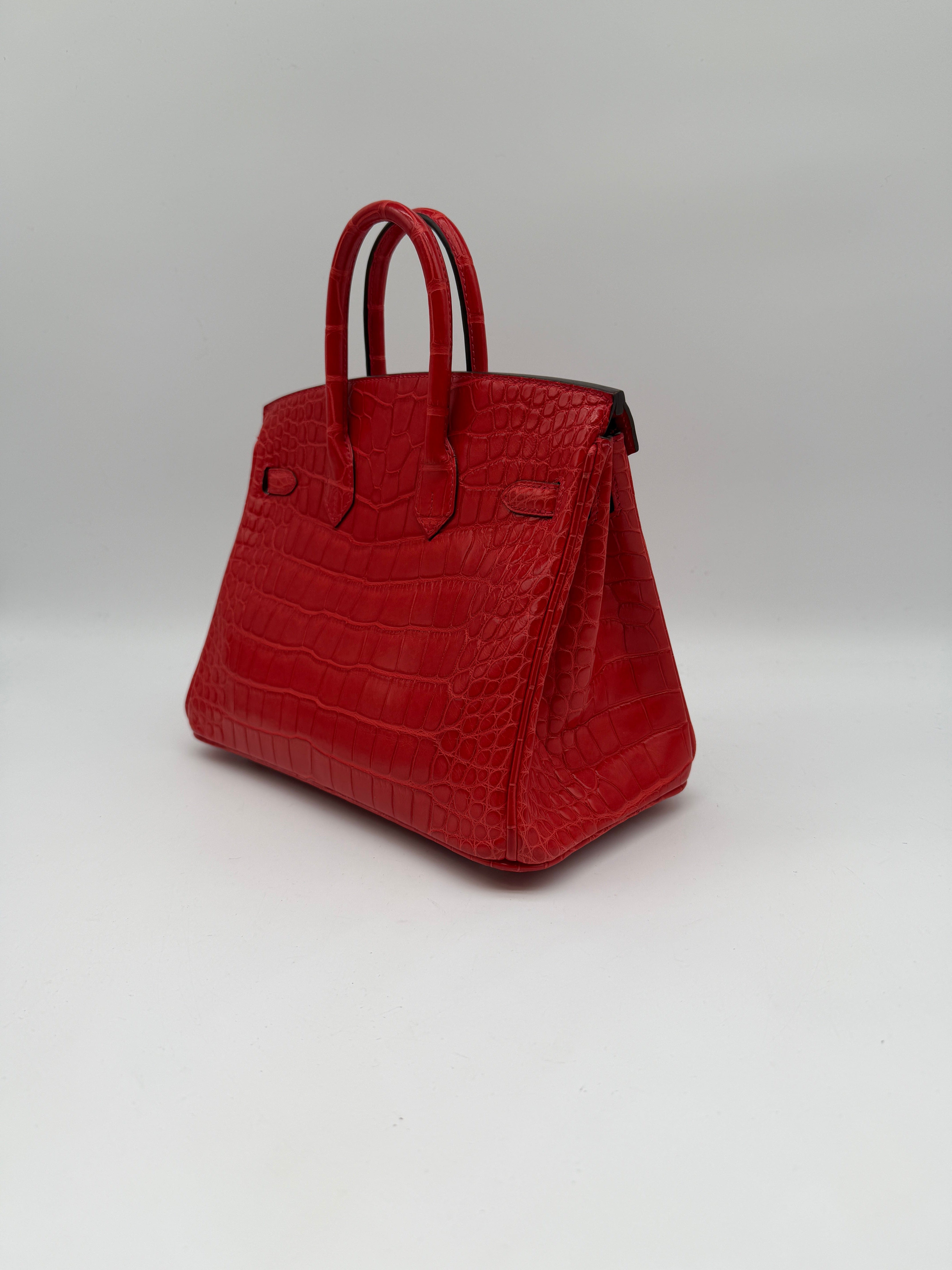 Prime Concierge Hermès Birkin 25 Geranium Matte Alligator Palladium Hardware