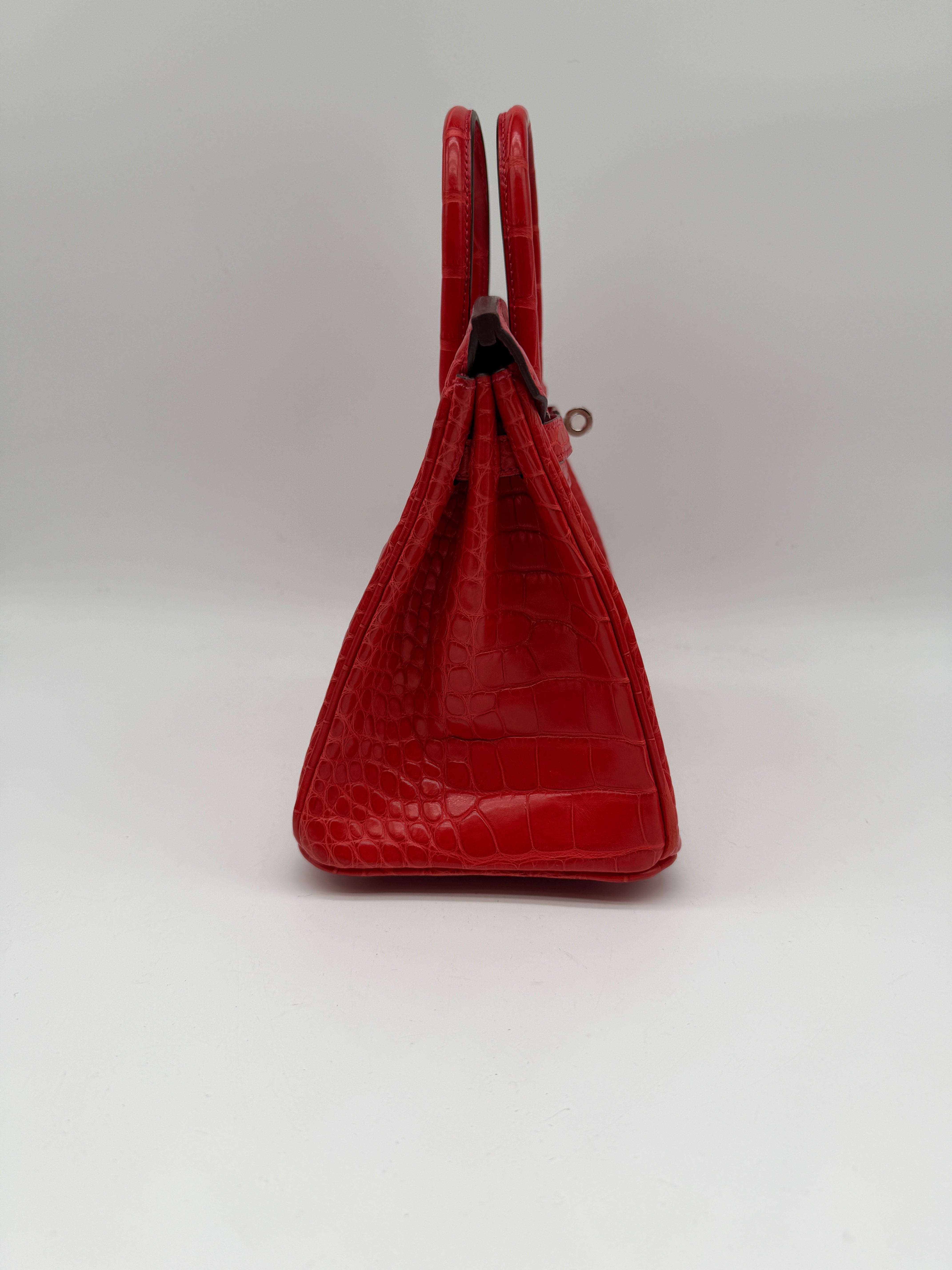 Prime Concierge Hermès Birkin 25 Geranium Matte Alligator Palladium Hardware