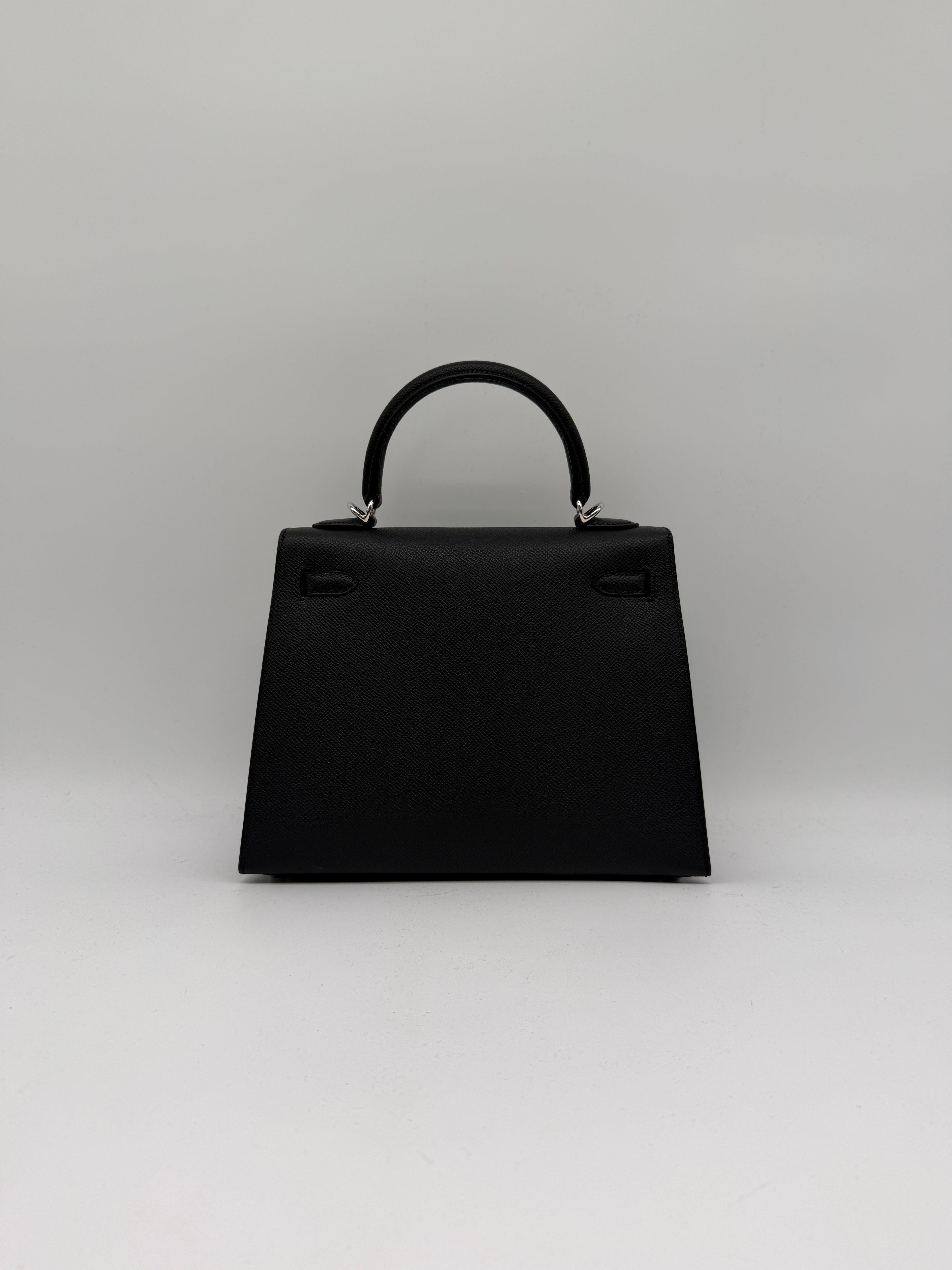 Prime Concierge Hermès Kelly 25 Black Epsom Palladium Hardware