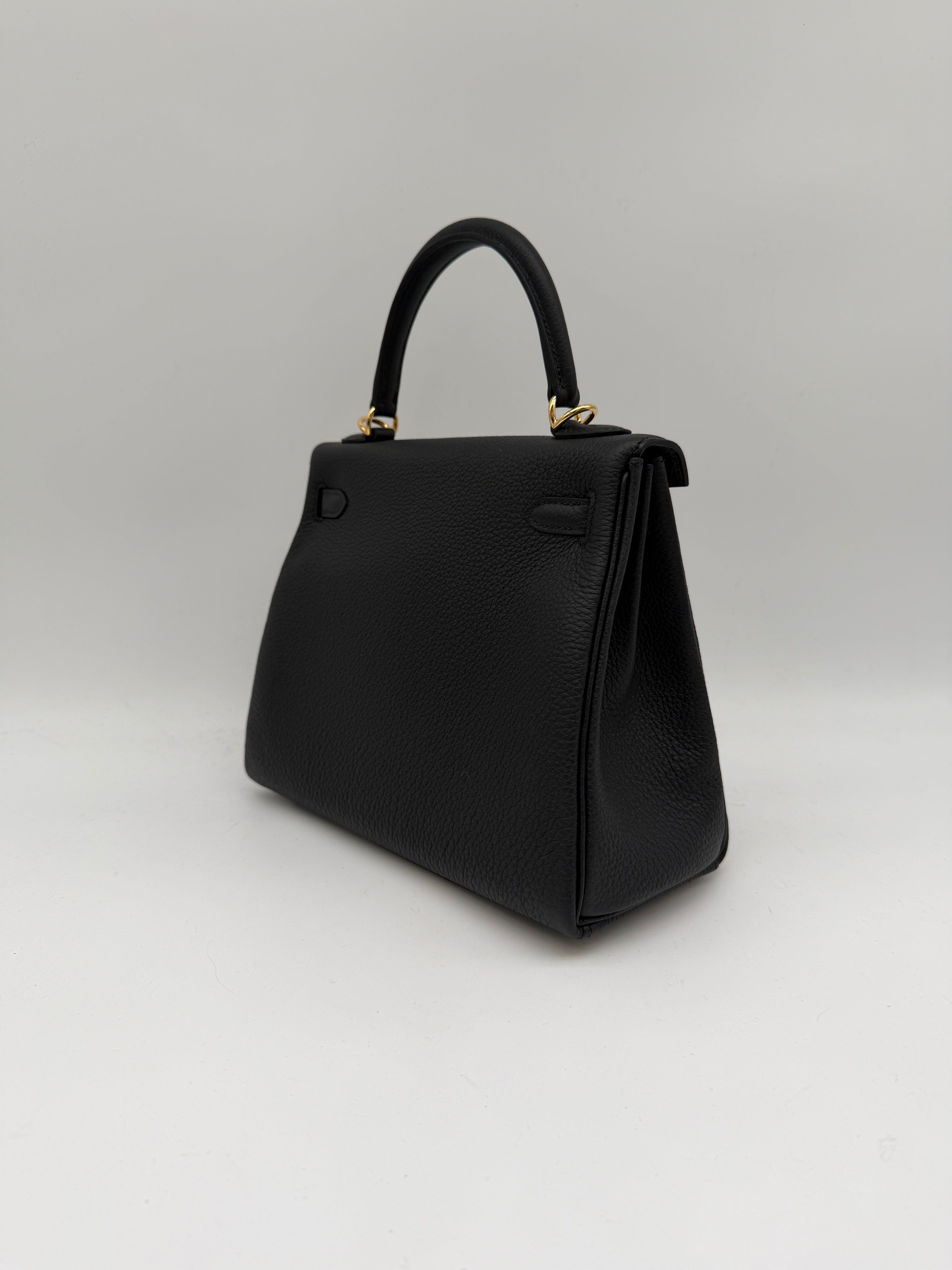 Prime Concierge Hermès Kelly 25 Black Togo Gold Hardware