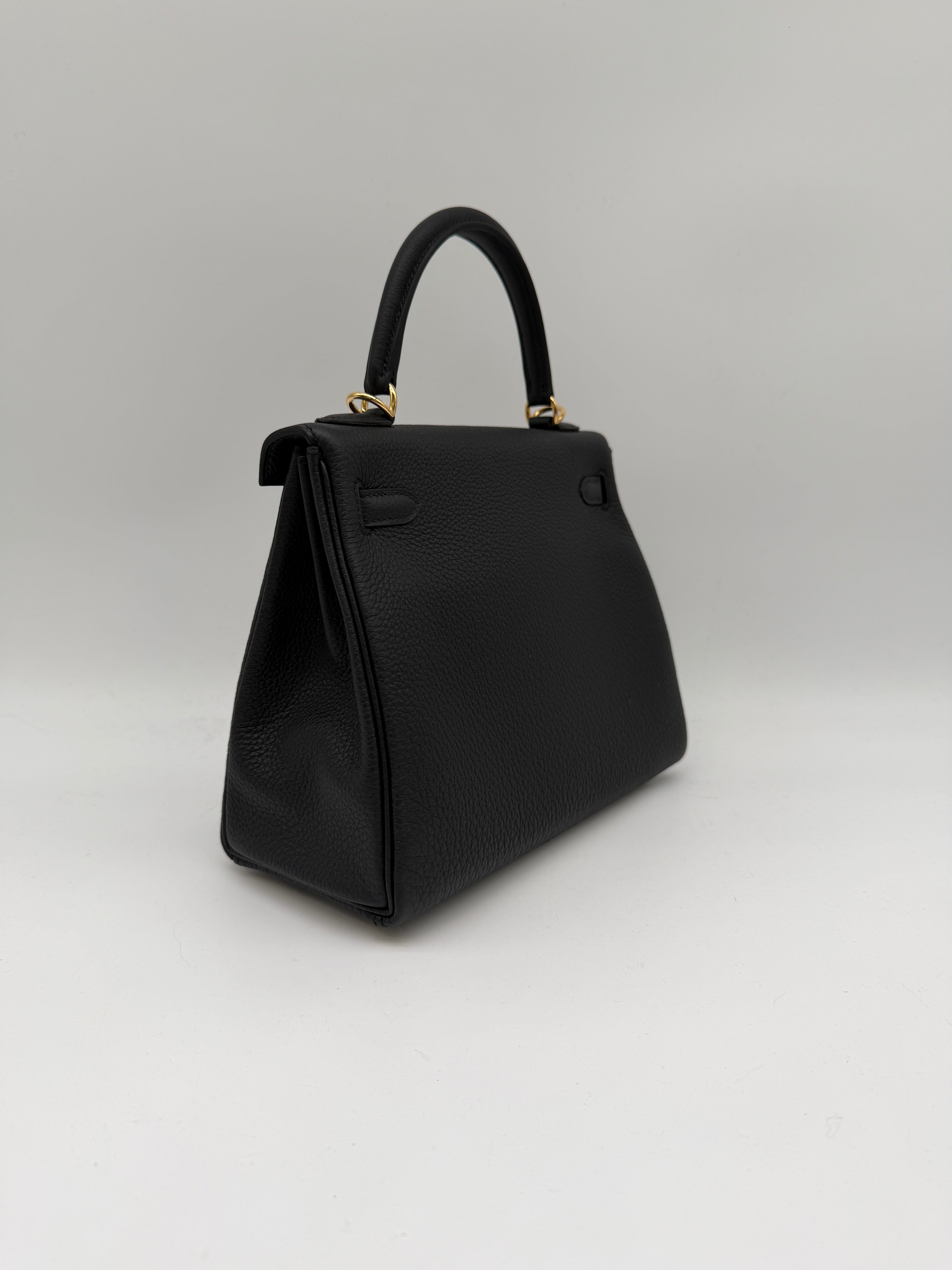 Prime Concierge Hermès Kelly 25 Black Togo Gold Hardware