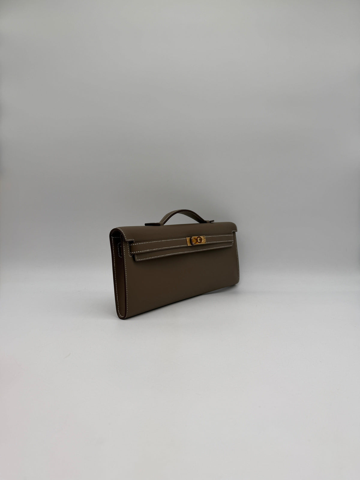 Hermès Kelly Cut Etoupe Swift Gold Hardware