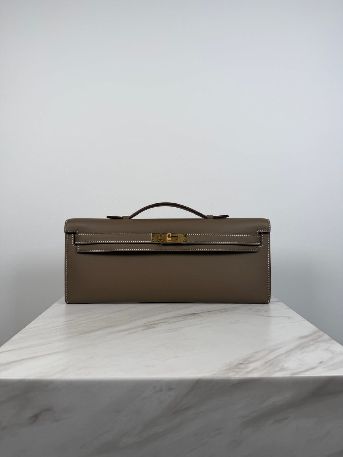 Hermès Kelly Cut Etoupe Swift Gold Hardware