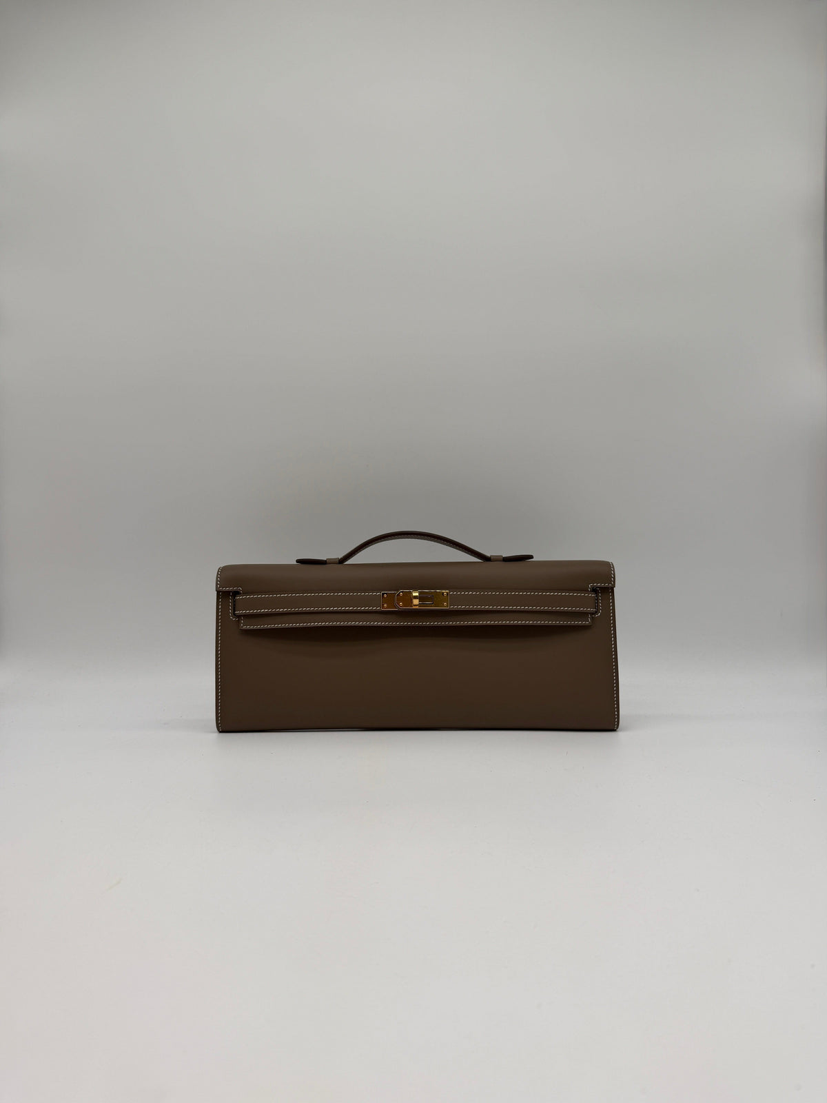 Hermès Kelly Cut Etoupe Swift Gold Hardware