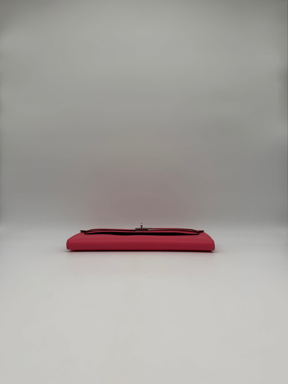 Hermès Kelly Cut Rose Azalee Epsom Palladium Hardware