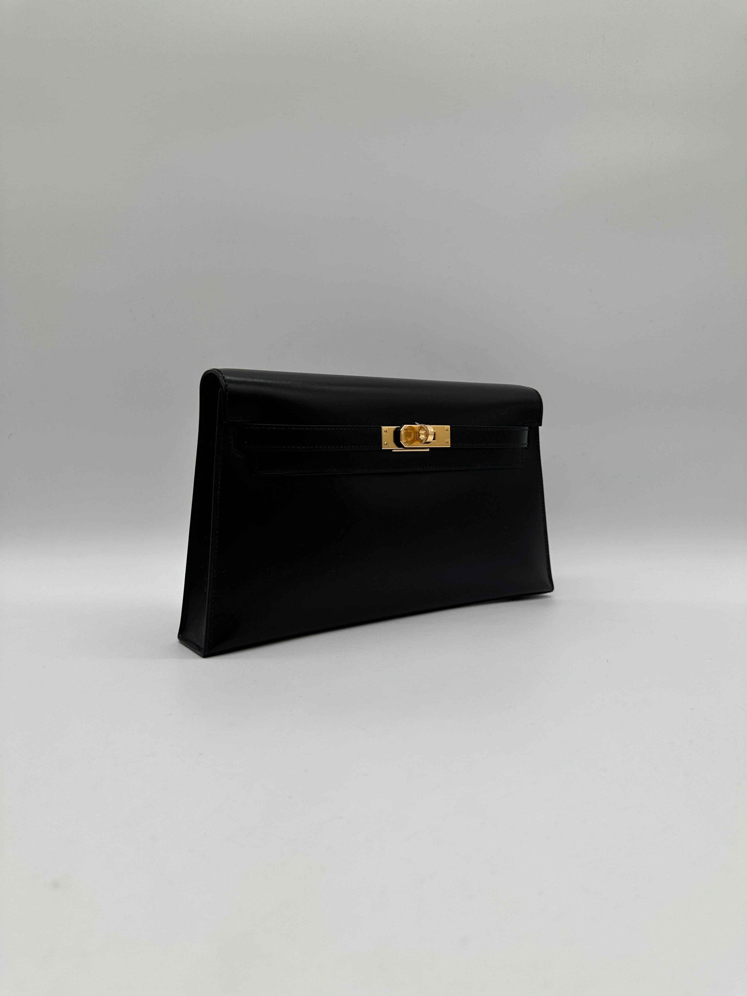 Hermès Kelly Elan Black Box Gold Hardware