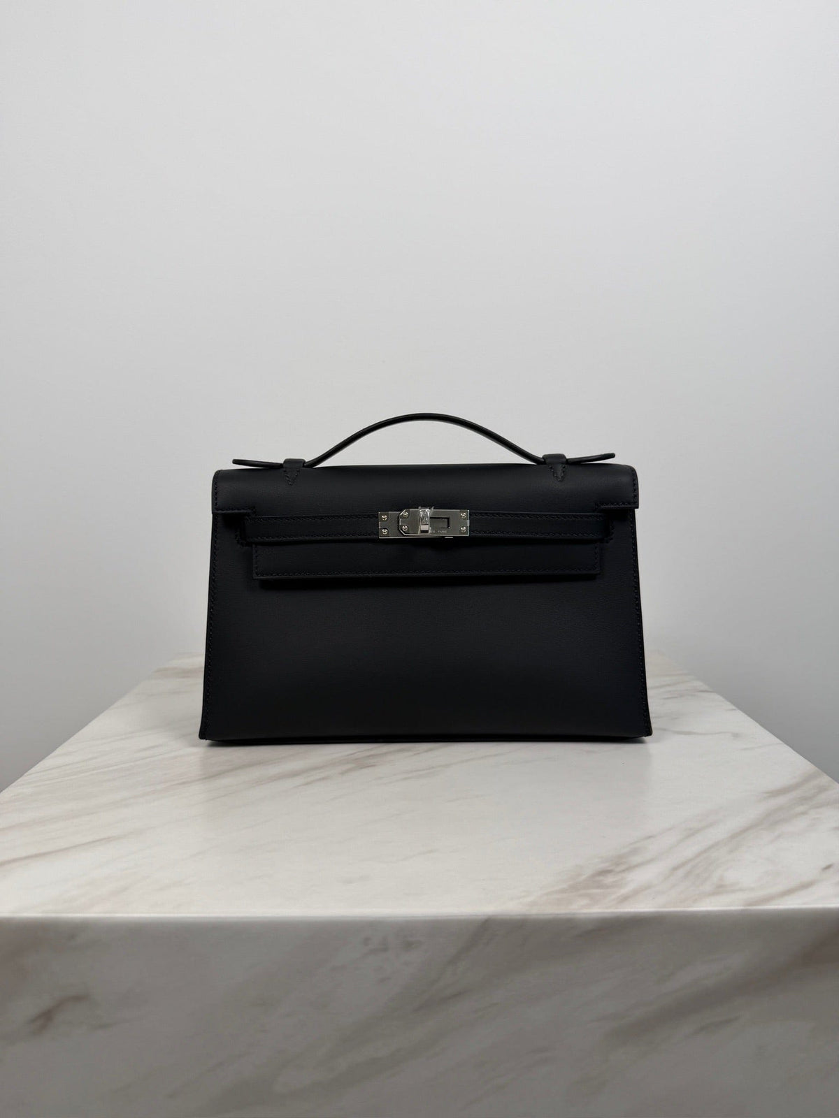 Prime Concierge Hermès Kelly Pochette Black Swift Palladium Hardware