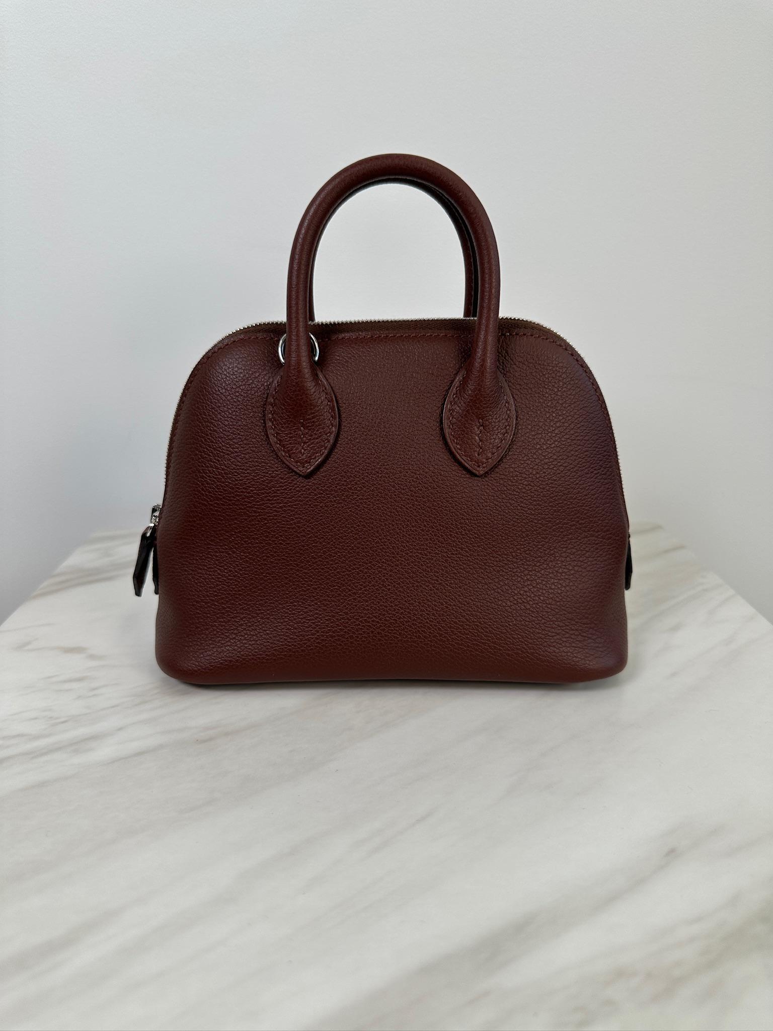Prime Concierge Hermès Mini Bolide Rouge Sellier Chamkila goatskin Palladium Hardware