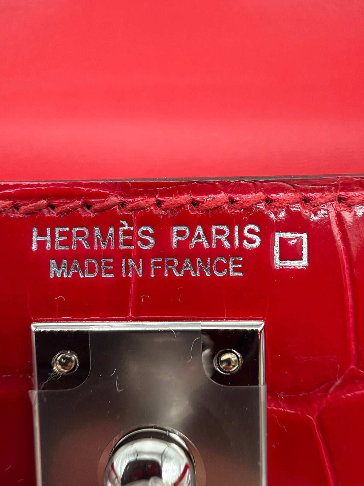 Prime Concierge Hermès Mini Kelly Rouge De Coeur Shiny Alligator Palladium Hardware