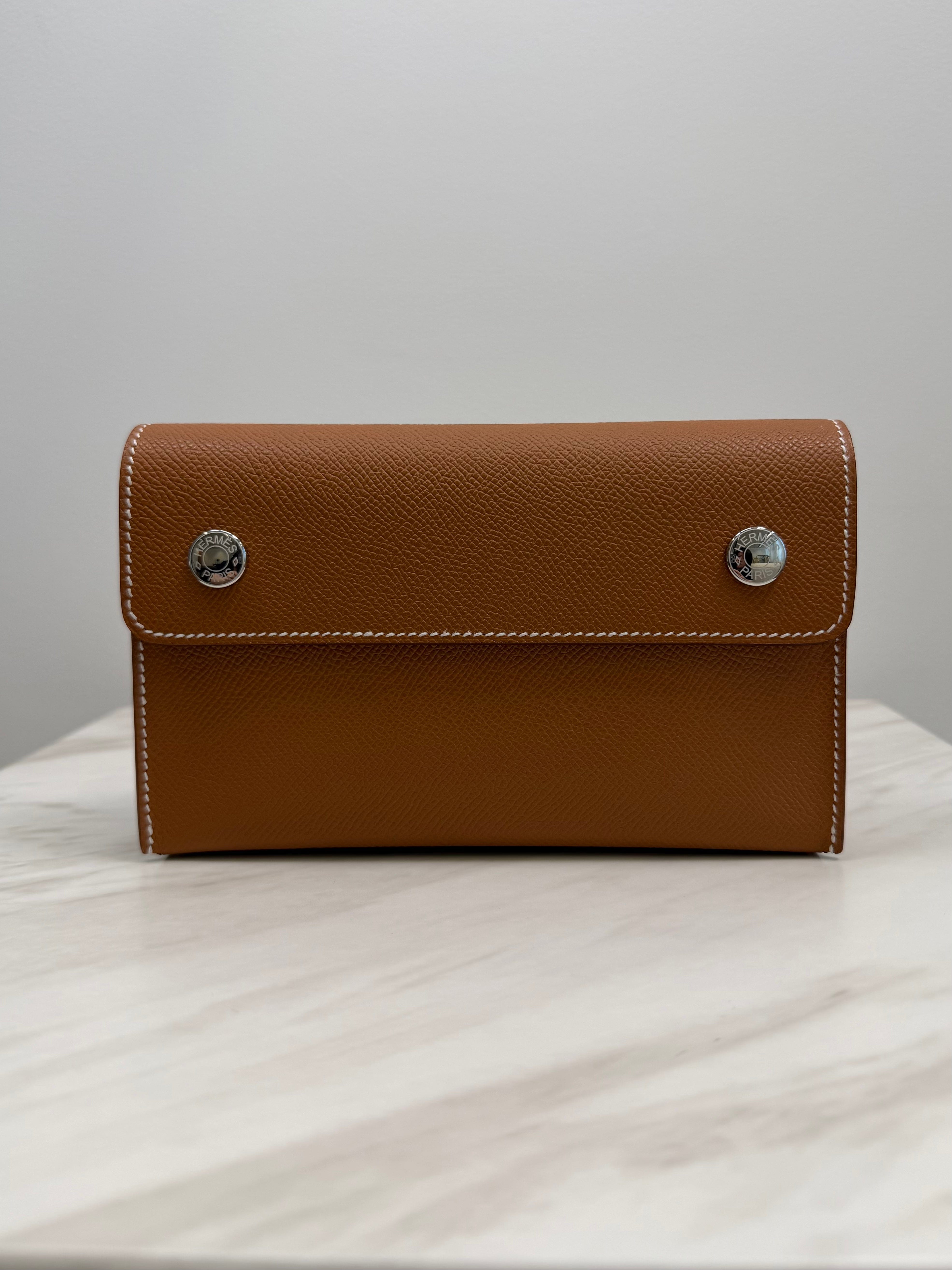 Prime Concierge Hermès Pochette Hermesnap Wallet Gold Epsom Palladium Hardware