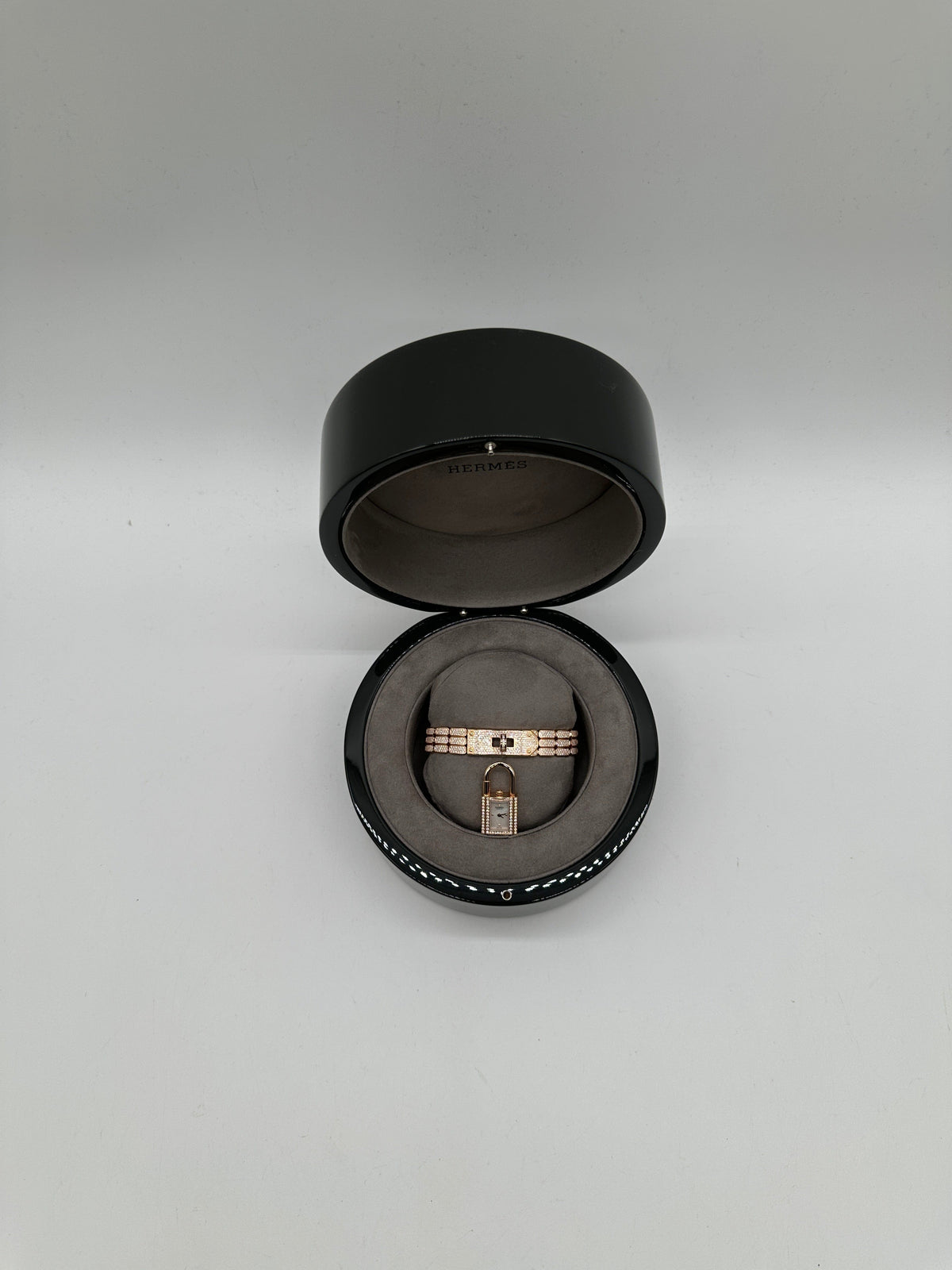 Hermès Kelly watch Mini model 16 mm Rose Gold 179 diamonds (0.889 ct)