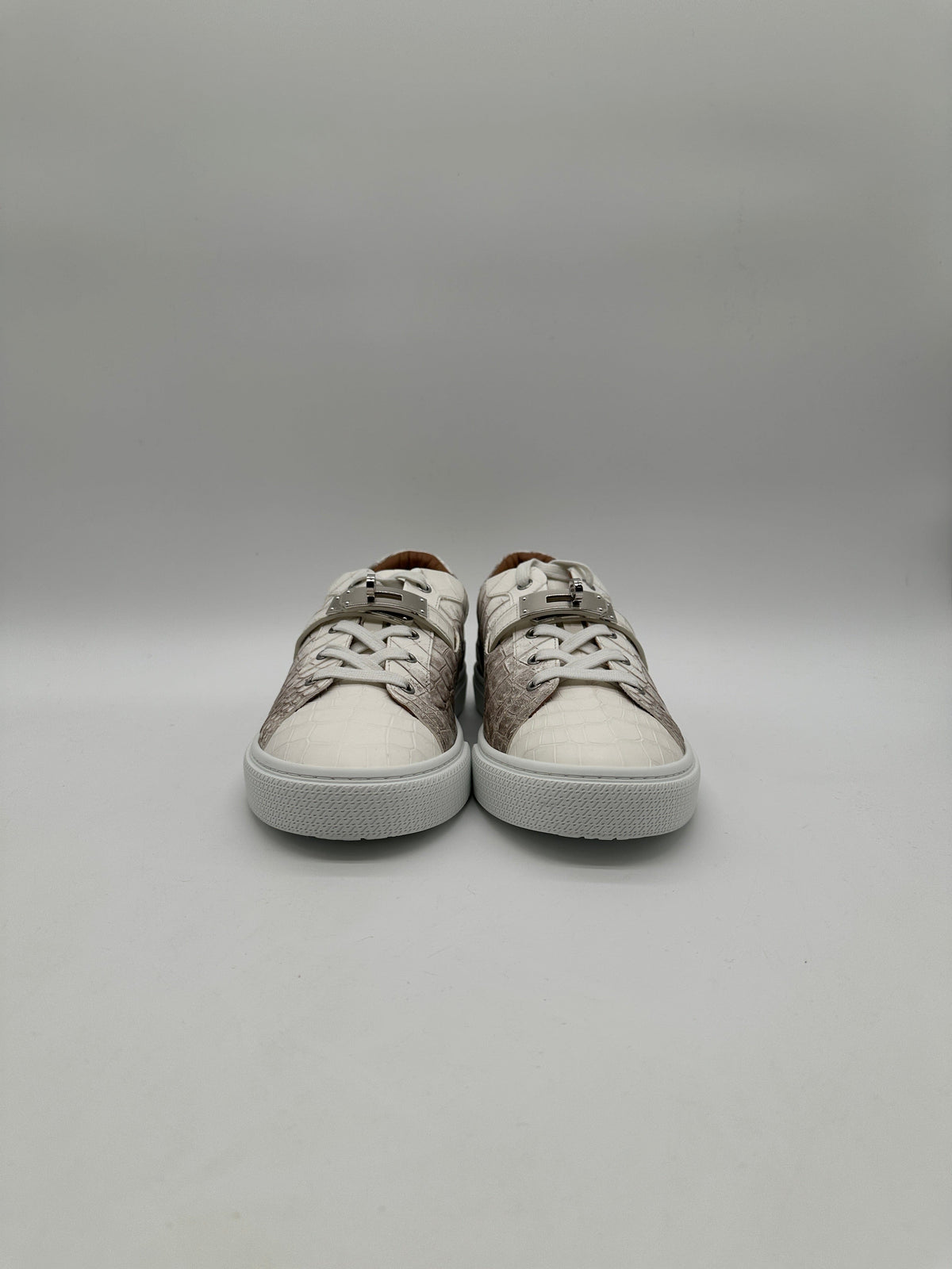 Prime Concierge Hermès Sneaker Homme Croco Nilo Himalaya Blanc