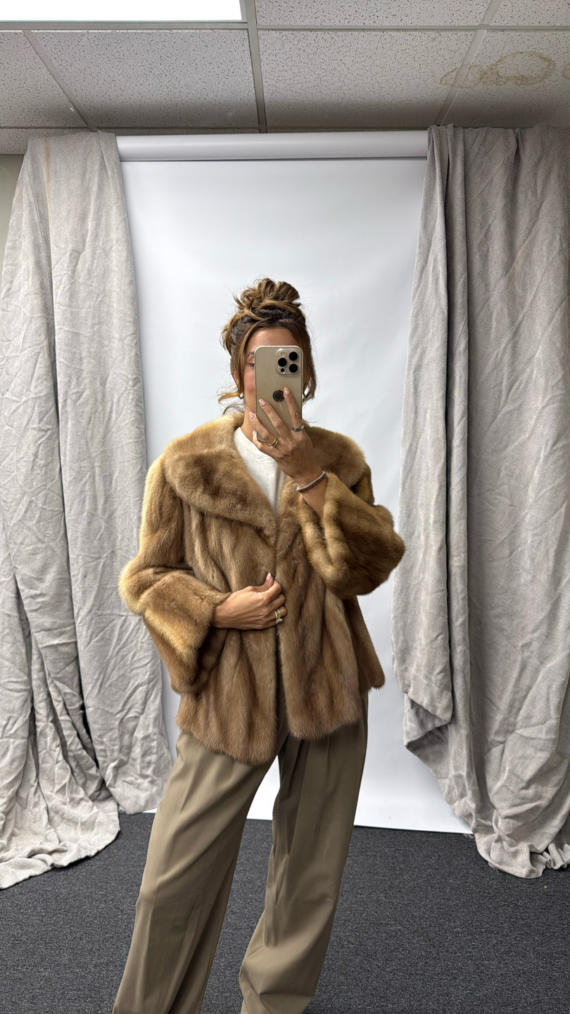 AUTUMN HAZE MINK JACKET Taupe/Tan