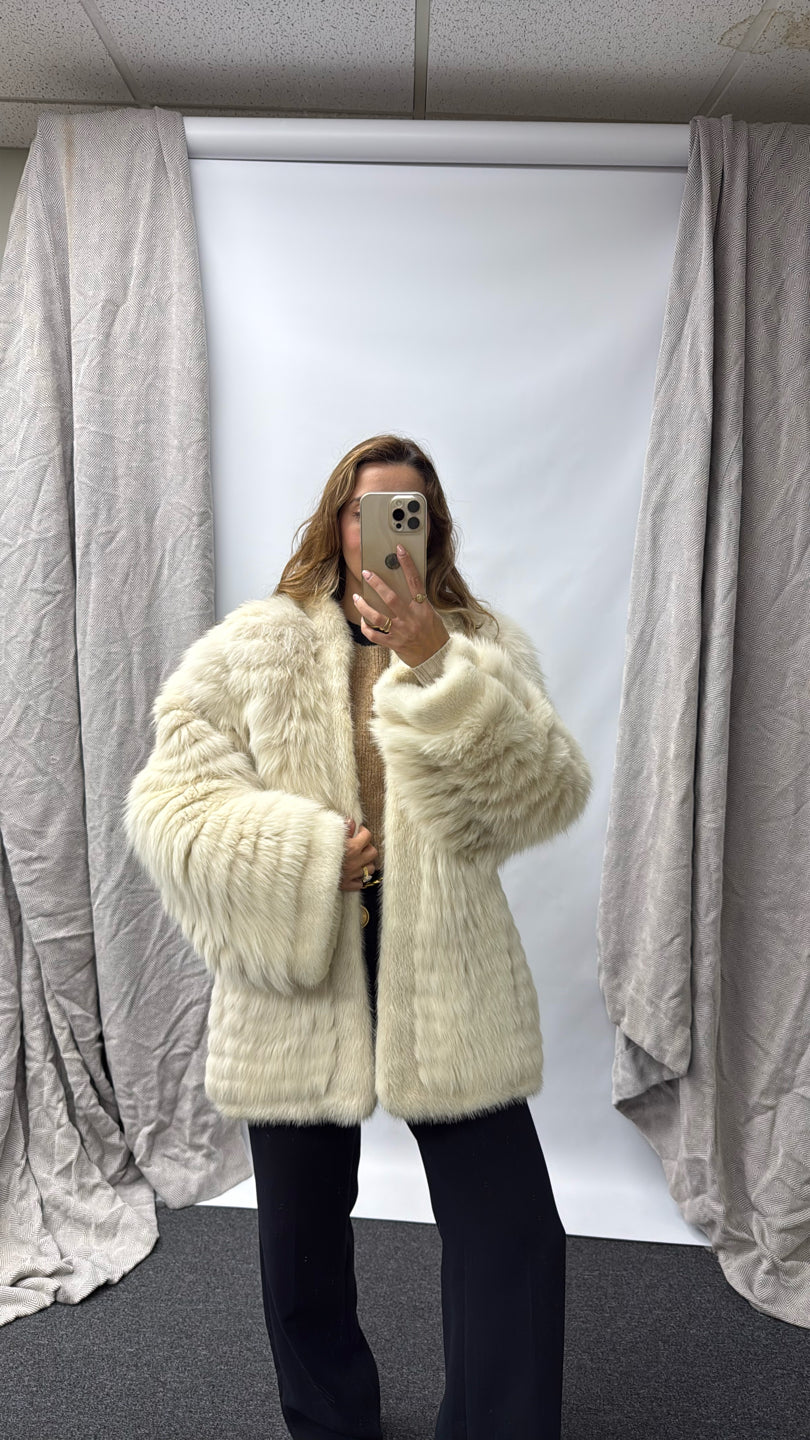 BLUSH DYED FOX JACKET Pastel