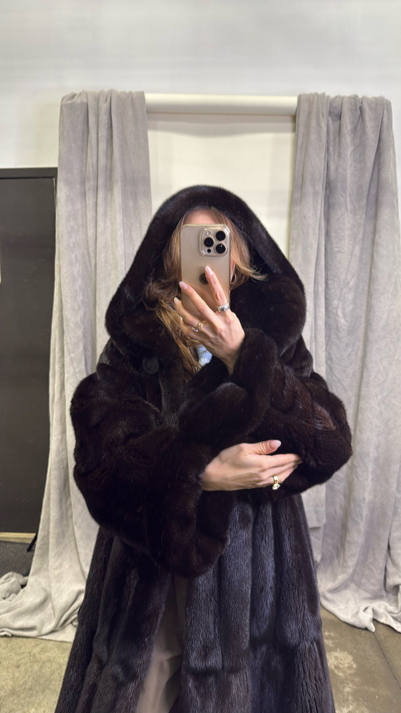 Natural Ranch Mink Coat - Black GM18052928454