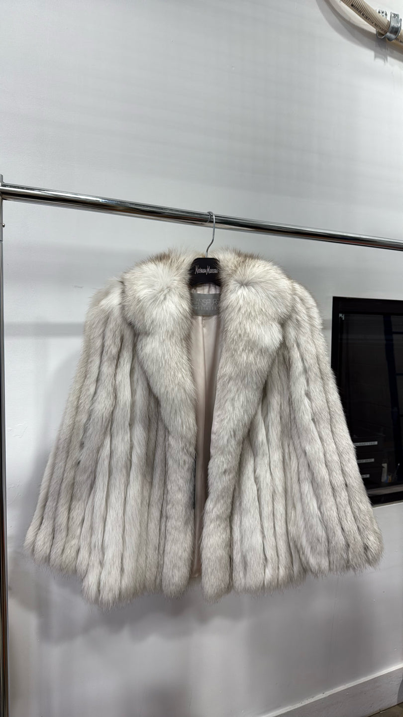 Blush Dyed Fox Jacket - White/Beige GM16041908282