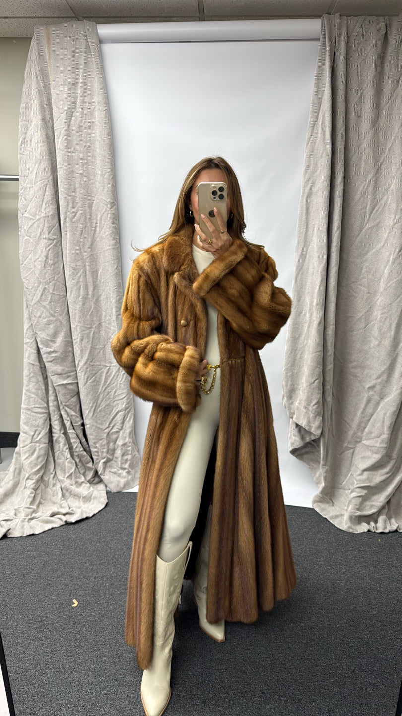 WHISKEY MINK COAT Brown