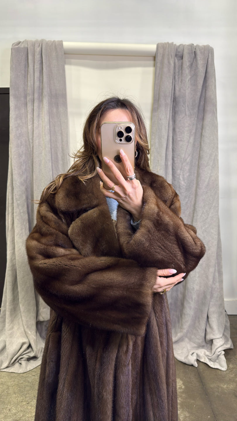 Natural Lunaraine Mink Coat With Sable Collar - Brown GM16041902282