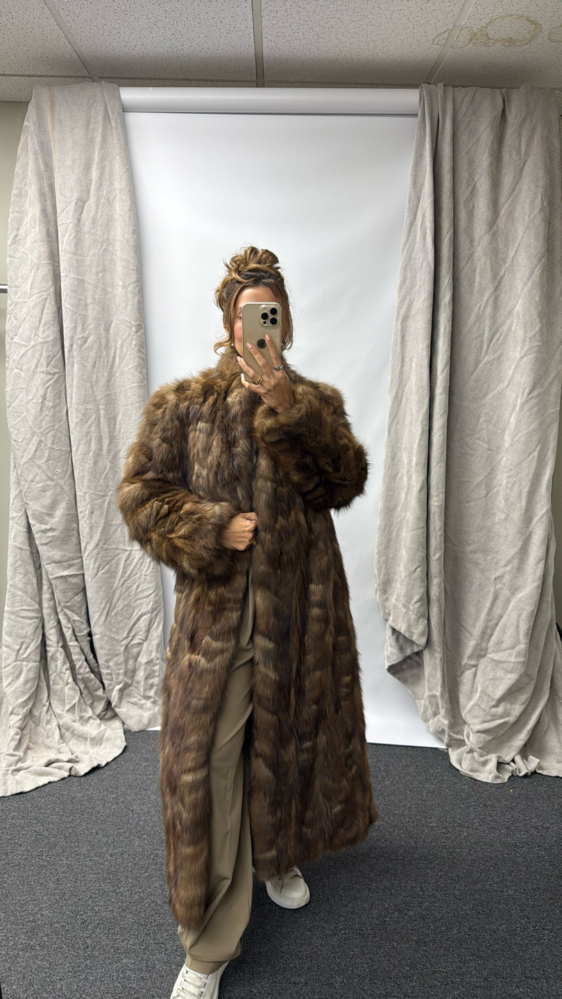 BROWN SABLE PIECES COAT Brown