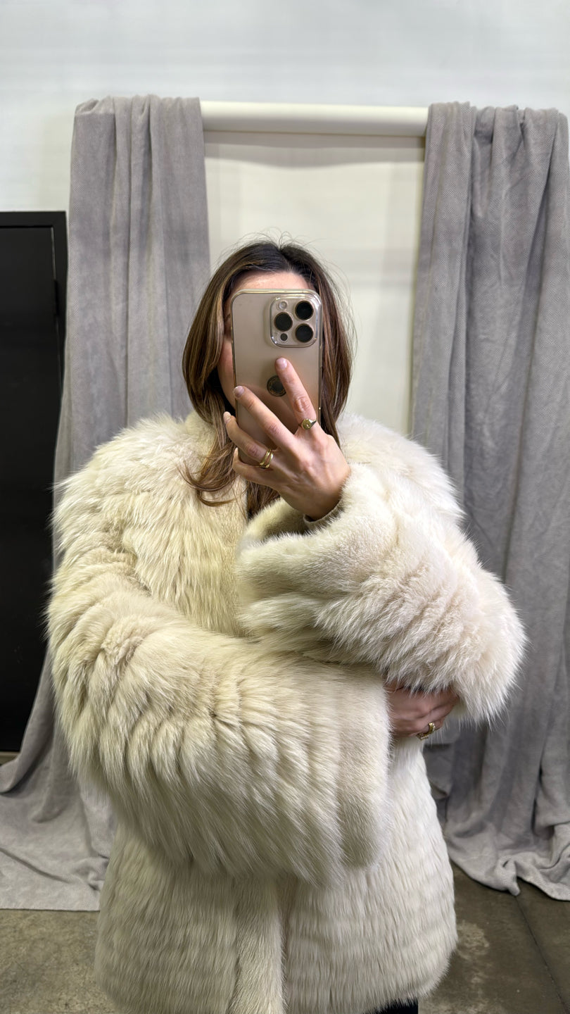 Natural Blue Fox Jacket - Blue GM16041902123