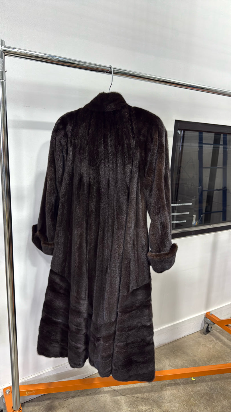Ranch Mink Skin On Skin Short Coat Reversible To Silk - Black GM19052331973