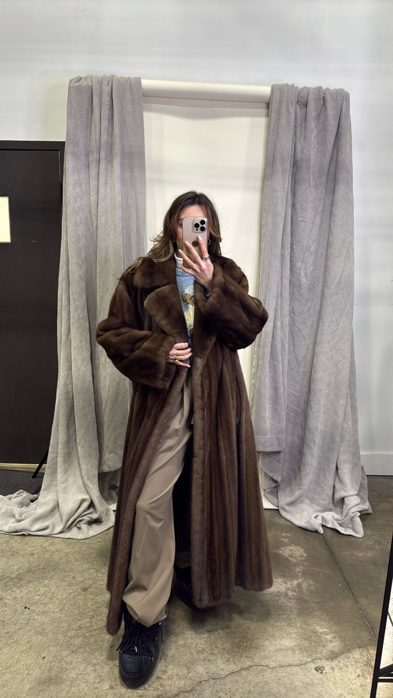Natural Lunaraine Mink Coat With Sable Collar - Brown GM16041902282