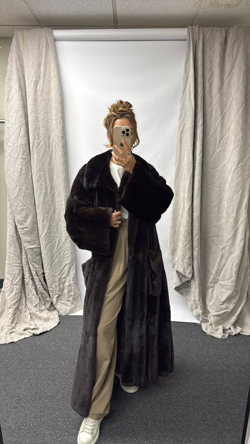 RANCH MINK COAT Black