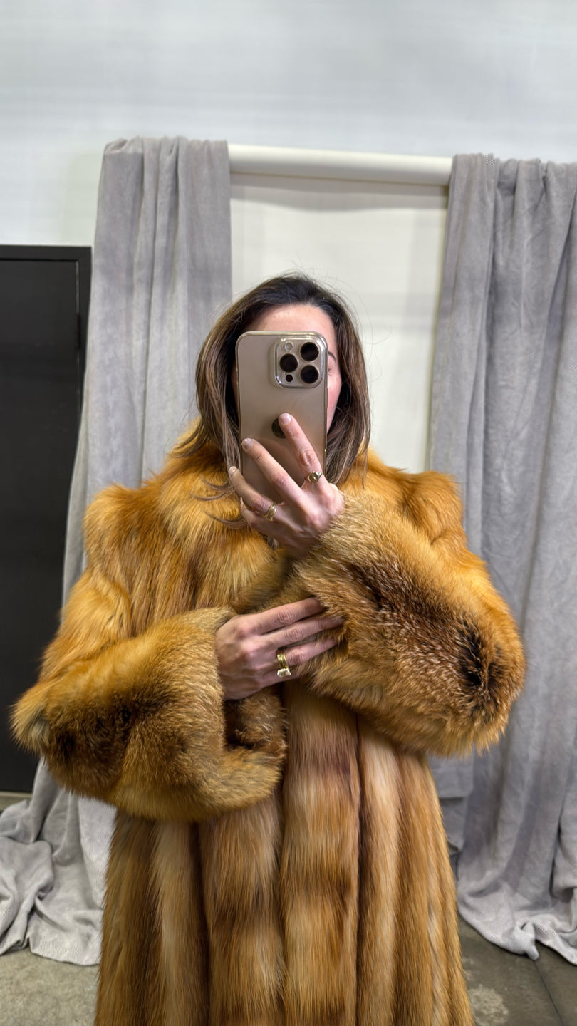 Natural Red Fox Coat - Red GM16041901178
