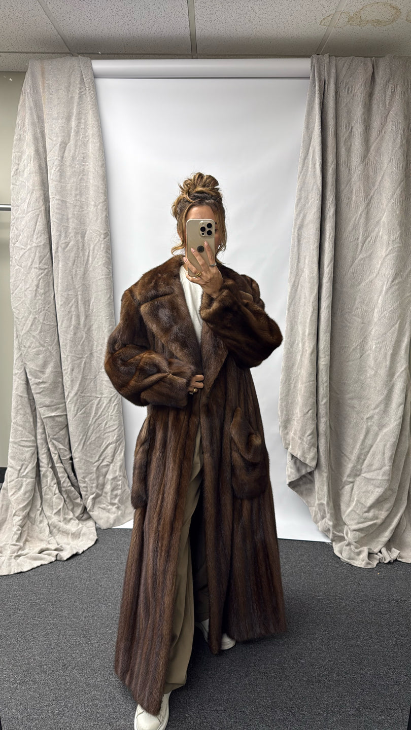 MAHOGANY MINK COAT Brown